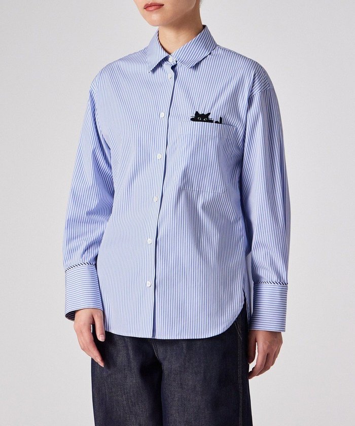 【ポール スミス/Paul Smith】のキャットエンブロイダリーシャツ インテリア・キッズ・メンズ・レディースファッション・服の通販 founy(ファニー) https://founy.com/ ファッション Fashion レディースファッション Fashion for Women トップス・カットソー Cut & Sew Tops シャツ・ブラウス・オフィスカジュアル Elegant Blouses & Button-Ups カフス Cuff Design ストライプ Stripe, Striped Pattern ポケット Pocket, Pocket Detail マニッシュ Mannish, Boyish ヨーク Yoke, Yoke Design 夏 Summer S/S・春夏 SS, Spring/Summer, Warm Season 猫 Cat, Kitty A/W・秋冬 Autumn/Winter |ID: prp329100004828133 ipo3291000000035136754
