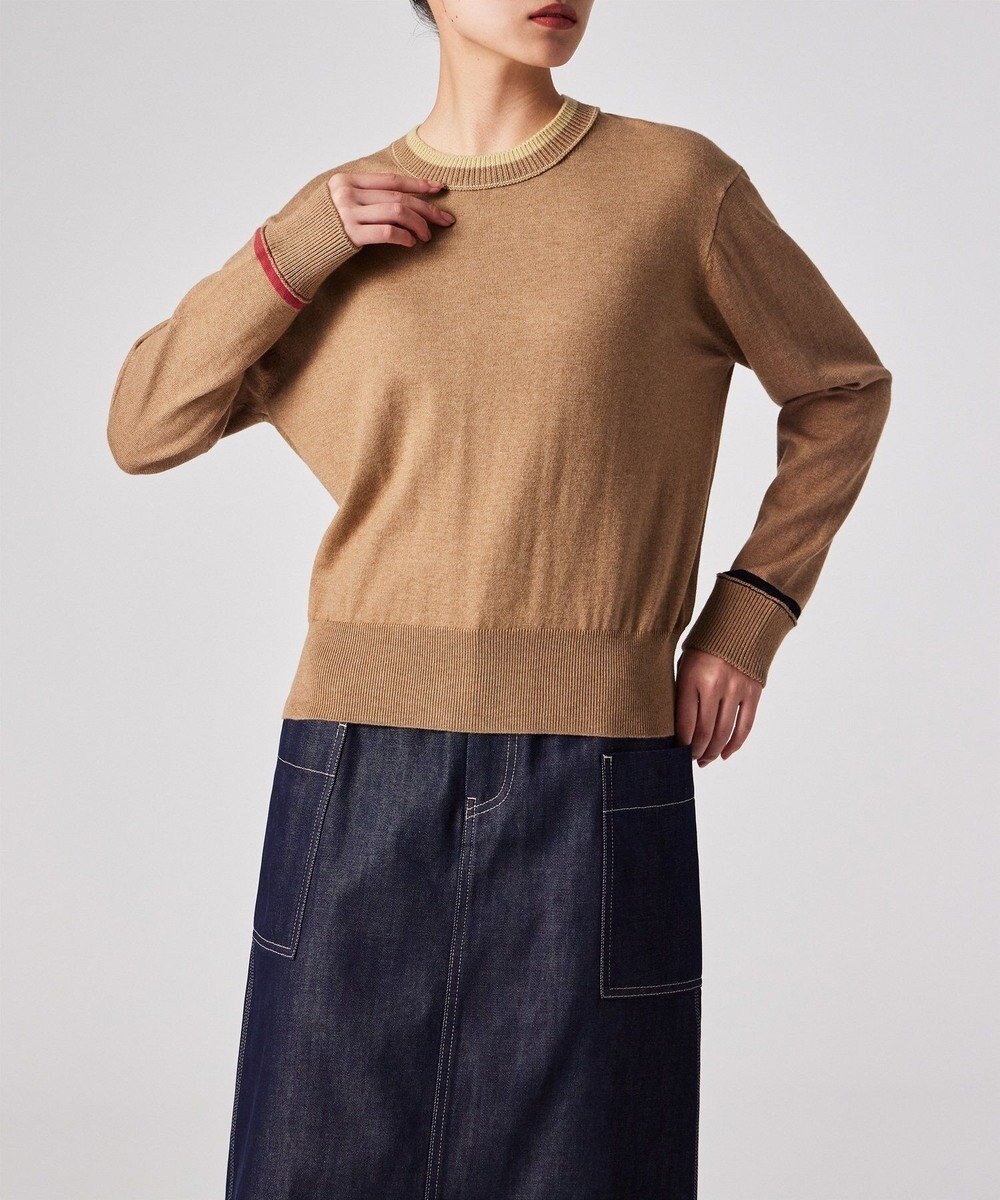 【ポール スミス/Paul Smith】のアクセントカラー クルーネックニット 人気、トレンドファッション・服の通販 founy(ファニー) 　ファッション　Fashion　レディースファッション　Fashion for Women　トップス・カットソー　Cut & Sew Tops　ニット　Knit Tops & Sweaters　インナー　Innerwear　カーディガン　Cardigan, Knitwear　シンプル　Simple, Minimal　ジャケット　Jacket, Outerwear　セーター　Sweater, Knitwear　ベーシック　Basic, Essential　エレガント 上品　Elegant　夏　Summer　S/S・春夏　SS, Spring/Summer, Warm Season　A/W・秋冬　Autumn/Winter　 other-1|ID: prp329100004828136 ipo3291000000035136763