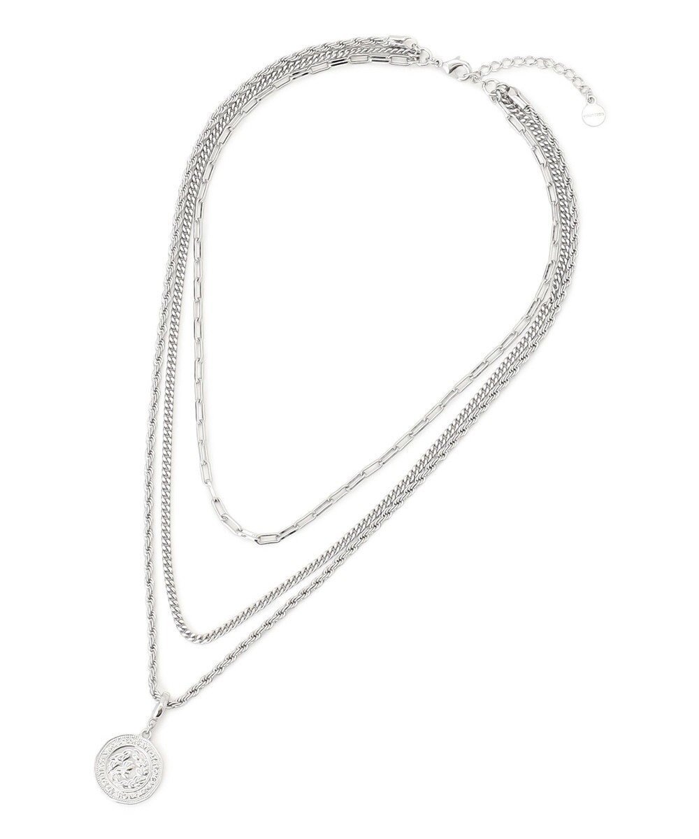 【23区/NIJYUSANKU】の【先行予約】3連チェーン コイン ネックレス インテリア・キッズ・メンズ・レディースファッション・服の通販 founy(ファニー) 　ファッション　Fashion　レディースファッション　Fashion for Women　ジュエリー　Jewelry　ネックレス　Necklaces & Pendants　アクセサリー　Fashion Accessories　クール　Cool, Chic　コイン　Coin, Coin Design　シルバー　Silver, Metallic Silver　シンプル　Simple, Minimal　チェーン　Chain, Chain Strap　ツイスト　Tweed, Tweed Fabric　ネックレス　Necklace, Pendant Necklace　ペーパー　Paper, Kraft Paper　メタル　Metal, Metal Parts　モダン　Modern, Contemporary　モチーフ　Motif, Design Theme　リーフ　Leaf, Botanical Leaf　エレガント 上品　Elegant　2026年　2026　シルバー系|ID: prp329100004828142 ipo3291000000035136785