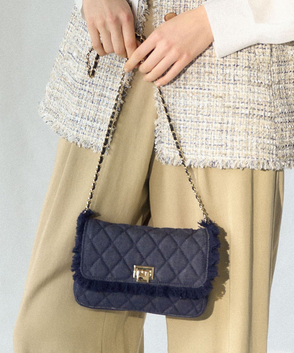 【23区/NIJYUSANKU】のデニムフリンジ ショルダーバッグ 人気、トレンドファッション・服の通販 founy(ファニー) 　ファッション　Fashion　レディースファッション　Fashion for Women　バッグ　Bags　2026年　2026　アクセサリー　Fashion Accessories　キルティング　Quilted, Quilting　コンパクト　Compact, Small Size　ショルダー　Shoulder, Shoulder Strap　チェーン　Chain, Chain Strap　デニム　Denim, Jeans Material　フラップ　Flap, Flap Pocket　フリンジ　Fringe, Tassel　ポケット　Pocket, Pocket Detail　リップ　Lip, Lip Motif　エレガント 上品　Elegant　旅行　Travel　 other-1|ID: prp329100004828148 ipo3291000000035271199