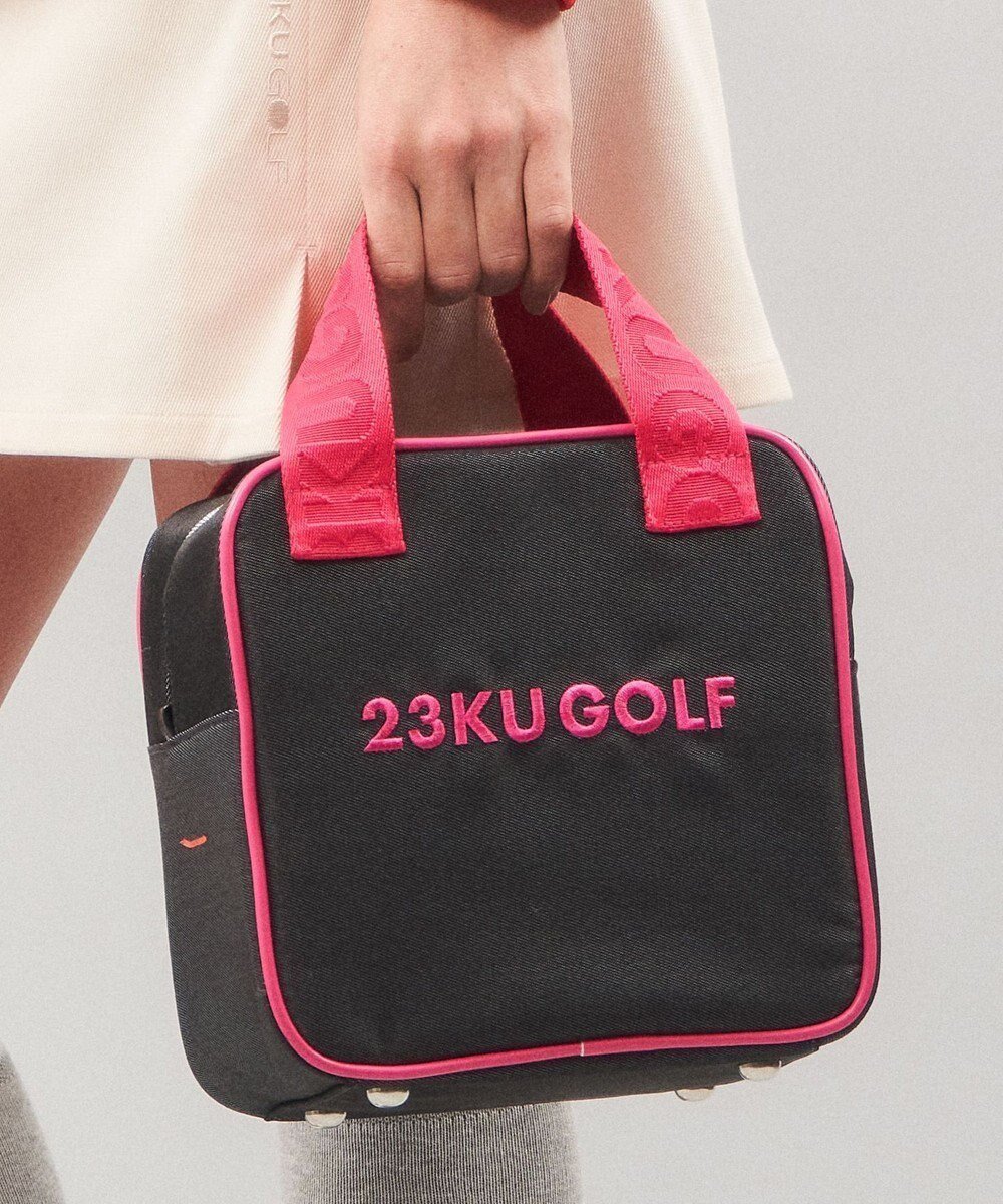 【23区 ゴルフ/NIJYUSANKU GOLF】の【WOMEN】合皮×デニム調保冷カートバッグ インテリア・キッズ・メンズ・レディースファッション・服の通販 founy(ファニー) ファッション Fashion レディースファッション Fashion for Women バッグ Bags おすすめ Recommended / Our Picks スクエア Square, Square Shape デニム Denim, Jeans Material トレンド Trend, Trending Now フォルム Silhouette, Form ボストンバッグ Boston Bag, Retro Bag ポーチ Pouch, Small Case 夏 Summer ブラック系|ID: prp329100004829150 ipo3291000000035147334