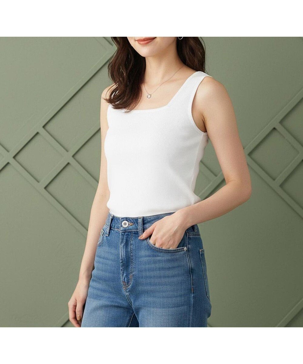 【エニィ スィス/any SiS】の2WAY タンクトップ インテリア・キッズ・メンズ・レディースファッション・服の通販 founy(ファニー) 　ファッション　Fashion　レディースファッション　Fashion for Women　トップス・カットソー　Cut & Sew Tops　インナー　Innerwear　春　Spring　シンプル　Simple, Minimal　ジャケット　Jacket, Outerwear　スクエア　Square, Square Shape　タンク　Tank Top, Sleeveless Top　ダウン　Down, Puffer　テレコ　Ribbed, Rib Stitch　フィット　Fit, Slim Fit　S/S・春夏　SS, Spring/Summer, Warm Season　おすすめ　Recommended / Our Picks　夏　Summer　新作・新入荷　New Arrivals / New In　オフ|ID: prp329100004829160 ipo3291000000035574228