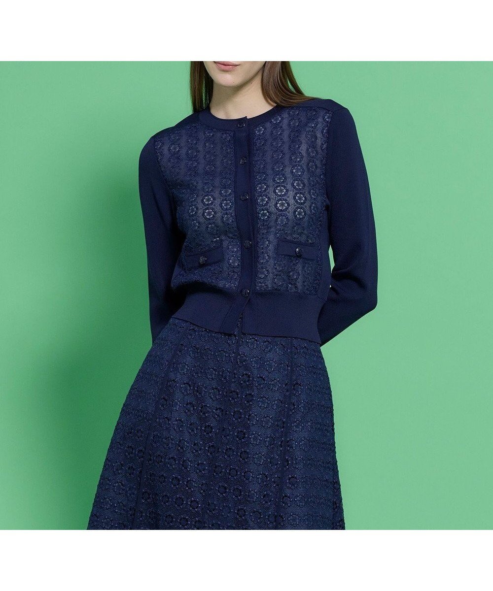 【トッカ/TOCCA】のCRYSTAL LABYRINTH カーディガン インテリア・キッズ・メンズ・レディースファッション・服の通販 founy(ファニー) 　ファッション　Fashion　レディースファッション　Fashion for Women　トップス・カットソー　Cut & Sew Tops　カーディガン・羽織り　Layered Style Cardigans　アンサンブル　Ensemble Set　カーディガン　Cardigan, Knitwear　ケミカル　Chemical, Chemical Wash　シフォン　Chiffon, Lightweight Fabric　シンプル　Simple, Minimal　ドレス　Dress, One-Piece　レース　Lace, Lace Fabric　エレガント 上品　Elegant　夏　Summer　S/S・春夏　SS, Spring/Summer, Warm Season　A/W・秋冬　Autumn/Winter　ネイビー系|ID: prp329100004829166 ipo3291000000035147388