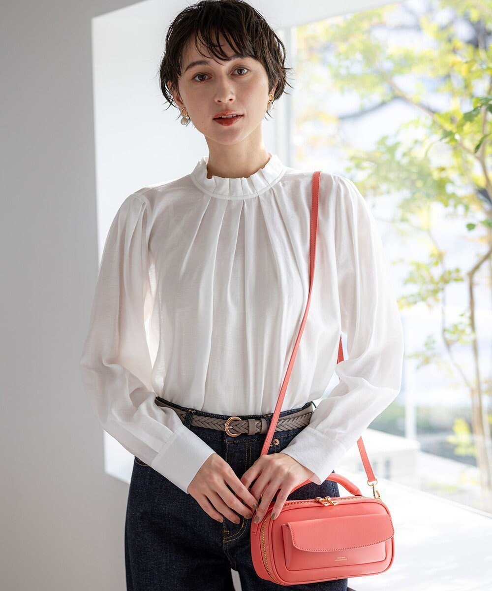 【23区/NIJYUSANKU】の【先行予約】TRオーガンジー 2WAY ボウタイブラウス 人気、トレンドファッション・服の通販 founy(ファニー) 　ファッション　Fashion　レディースファッション　Fashion for Women　トップス・カットソー　Cut & Sew Tops　シャツ・ブラウス・オフィスカジュアル　Elegant Blouses & Button-Ups　オーガンジー　Organza Fabric　春　Spring　カーディガン　Cardigan, Knitwear　シアー　Sheer, See-Through　ジャケット　Jacket, Outerwear　スウェット / スエット　Sweatshirt, Sweatwear　ツイル　Twist, Twisted Detail　ドレープ　Drape, Draping Fabric　ハイネック　High Neck, Mock Neck　リボン　Ribbon, Bow　S/S・春夏　SS, Spring/Summer, Warm Season　おすすめ　Recommended / Our Picks　夏　Summer　エレガント 上品　Elegant　セレモニー　Ceremony　2026年　2026　 other-1|ID: prp329100004829173 ipo3291000000035147408