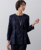 【23区/NIJYUSANKU】の【先行予約】ボタニカル カットジャガード ペプラムブラウス 人気、トレンドファッション・服の通販 founy(ファニー) ファッション Fashion レディースファッション Fashion for Women トップス・カットソー Cut & Sew Tops シャツ・ブラウス・オフィスカジュアル Elegant Blouses & Button-Ups 春 Spring カットジャガード Cut Jacquard デニム Denim, Jeans Material フェミニン Feminine, Girly フリンジ Fringe, Tassel ペプラム Peplum, Flared Hem ボタニカル Botanical, Floral Pattern S/S・春夏 SS, Spring/Summer, Warm Season 夏 Summer エレガント 上品 Elegant 2026年 2026 thumbnail ネイビー系|ID: prp329100004829174 ipo3291000000035147413