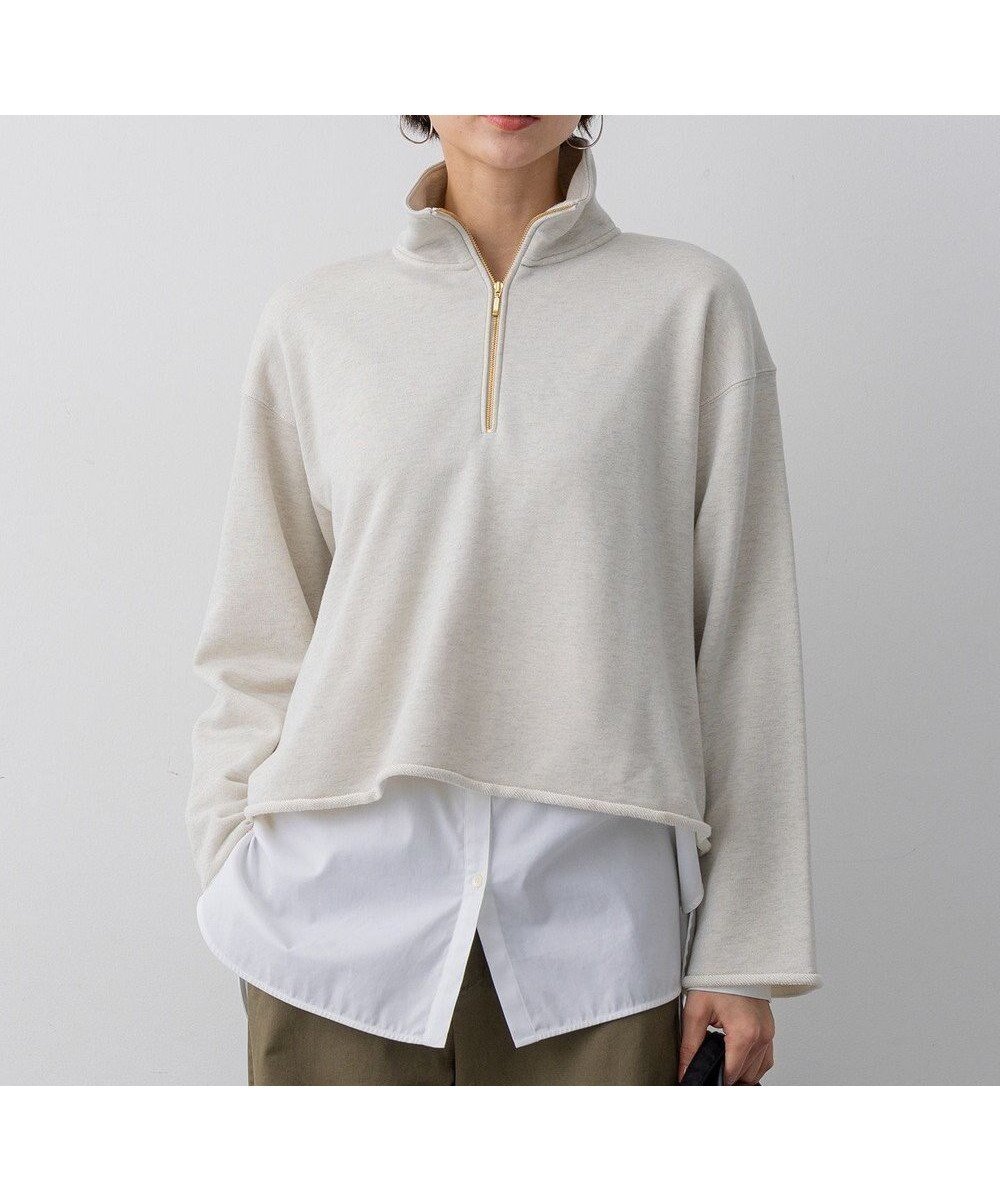 【23区/NIJYUSANKU】の【先行予約】シャイニーコットンテリー ハーフジップ スウェット インテリア・キッズ・メンズ・レディースファッション・服の通販 founy(ファニー) 　ファッション　Fashion　レディースファッション　Fashion for Women　トップス・カットソー　Cut & Sew Tops　レディースパーカー・カジュアルフーディー　Casual Hoodies & Sweatshirts　スウェット・クルーネックトップス　Sweatshirts & Crewnecks / Relaxed Fit Sweat Tops　インナー　Innerwear　春　Spring　カットソー　Cut and Sewn Top　今季　This Season, Current Season　スウェット / スエット　Sweatshirt, Sweatwear　タートルネック　Turtleneck, High Neck　トレンド　Trend, Trending Now　ループ　Loop, Loop Knit　S/S・春夏　SS, Spring/Summer, Warm Season　おすすめ　Recommended / Our Picks　夏　Summer　エレガント 上品　Elegant　2026年　2026　アイボリー系|ID: prp329100004829177 ipo3291000000035147423