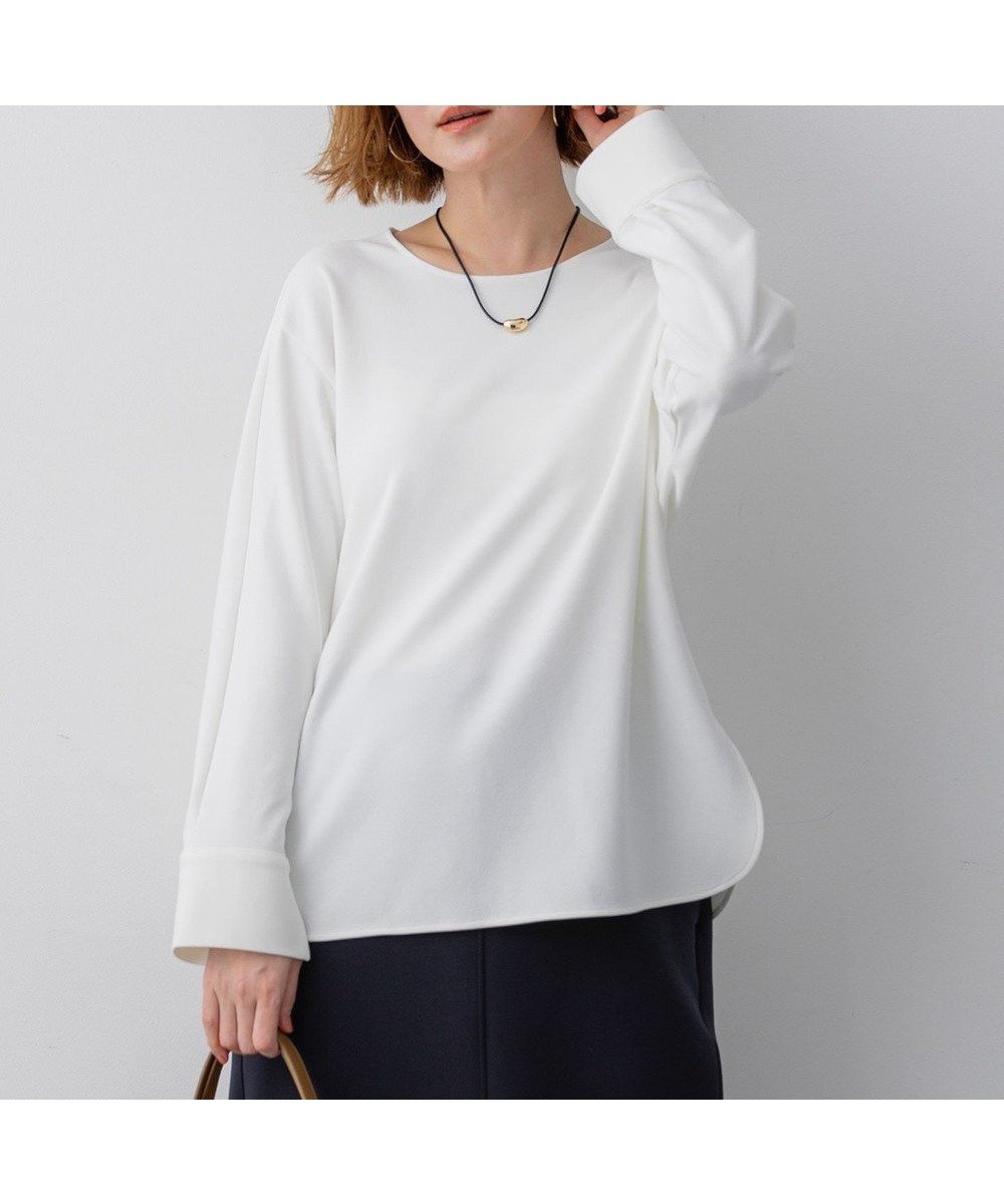 【23区/NIJYUSANKU】のバックボタン TEEブラウス インテリア・キッズ・メンズ・レディースファッション・服の通販 founy(ファニー) 　ファッション　Fashion　レディースファッション　Fashion for Women　トップス・カットソー　Cut & Sew Tops　シャツ・ブラウス・オフィスカジュアル　Elegant Blouses & Button-Ups　インナー　Innerwear　春　Spring　カフス　Cuff Design　シンプル　Simple, Minimal　ダウン　Down, Puffer　フロント　Front, Front Design　S/S・春夏　SS, Spring/Summer, Warm Season　夏　Summer　エレガント 上品　Elegant　2026年　2026　ホワイト系|ID: prp329100004829178 ipo3291000000035592694