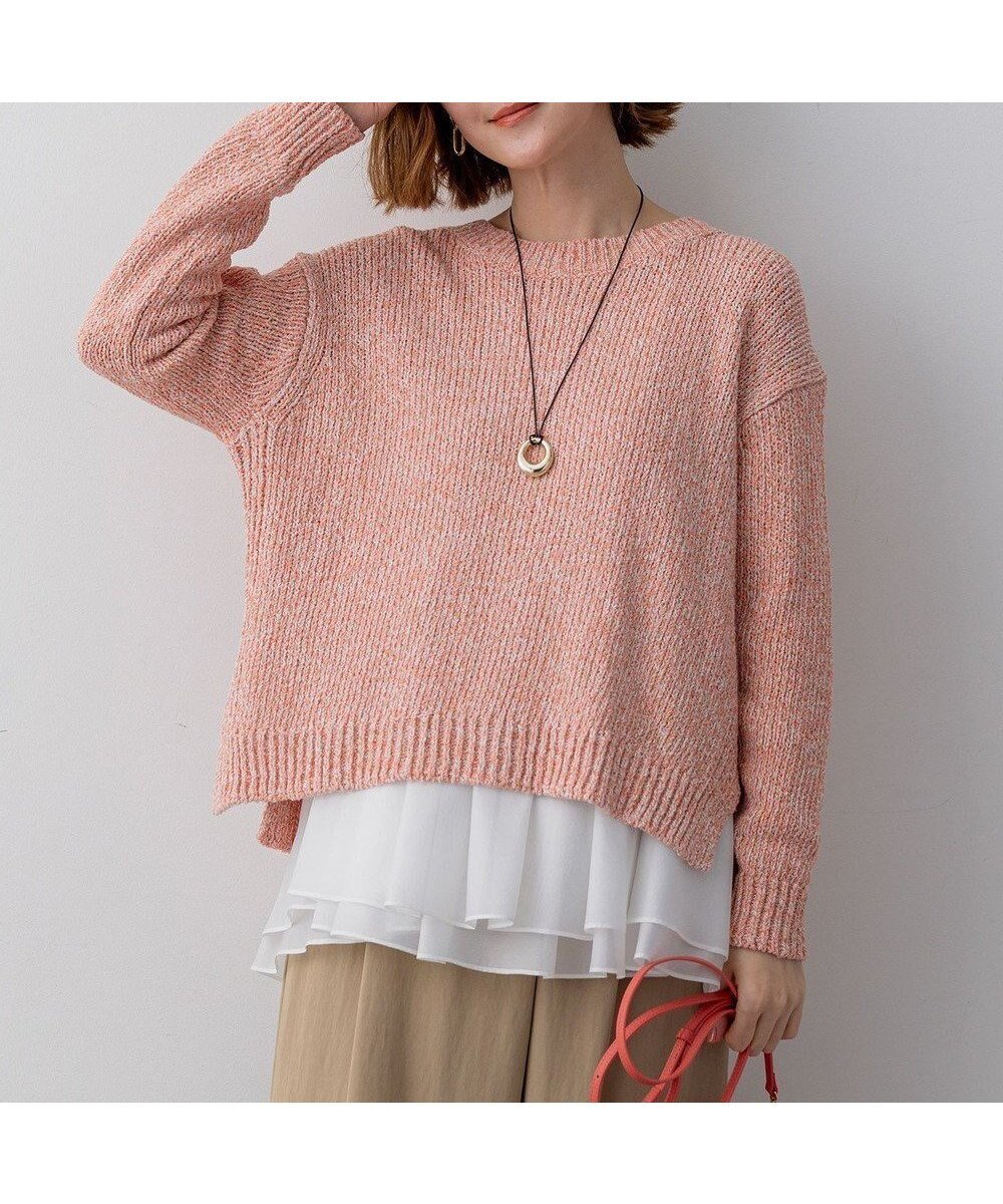 【23区/NIJYUSANKU】の【先行予約】コットンコードミックス クロップド ニット インテリア・キッズ・メンズ・レディースファッション・服の通販 founy(ファニー) ファッション Fashion レディースファッション Fashion for Women トップス・カットソー Cut & Sew Tops ニット Knit Tops & Sweaters イエロー Yellow イタリア Italy インナー Innerwear オレンジ Orange 春 Spring クロップド Cropped, Short Length スリット Slit, Slit Detail セーター Sweater, Knitwear バランス Balance, Style Balance ミックス Mix, Mixed Style ワイド Wide, Wide Fit S/S・春夏 SS, Spring/Summer, Warm Season おすすめ Recommended / Our Picks 夏 Summer 2026年 2026 アプリコットミックス|ID: prp329100004829183 ipo3291000000035147444