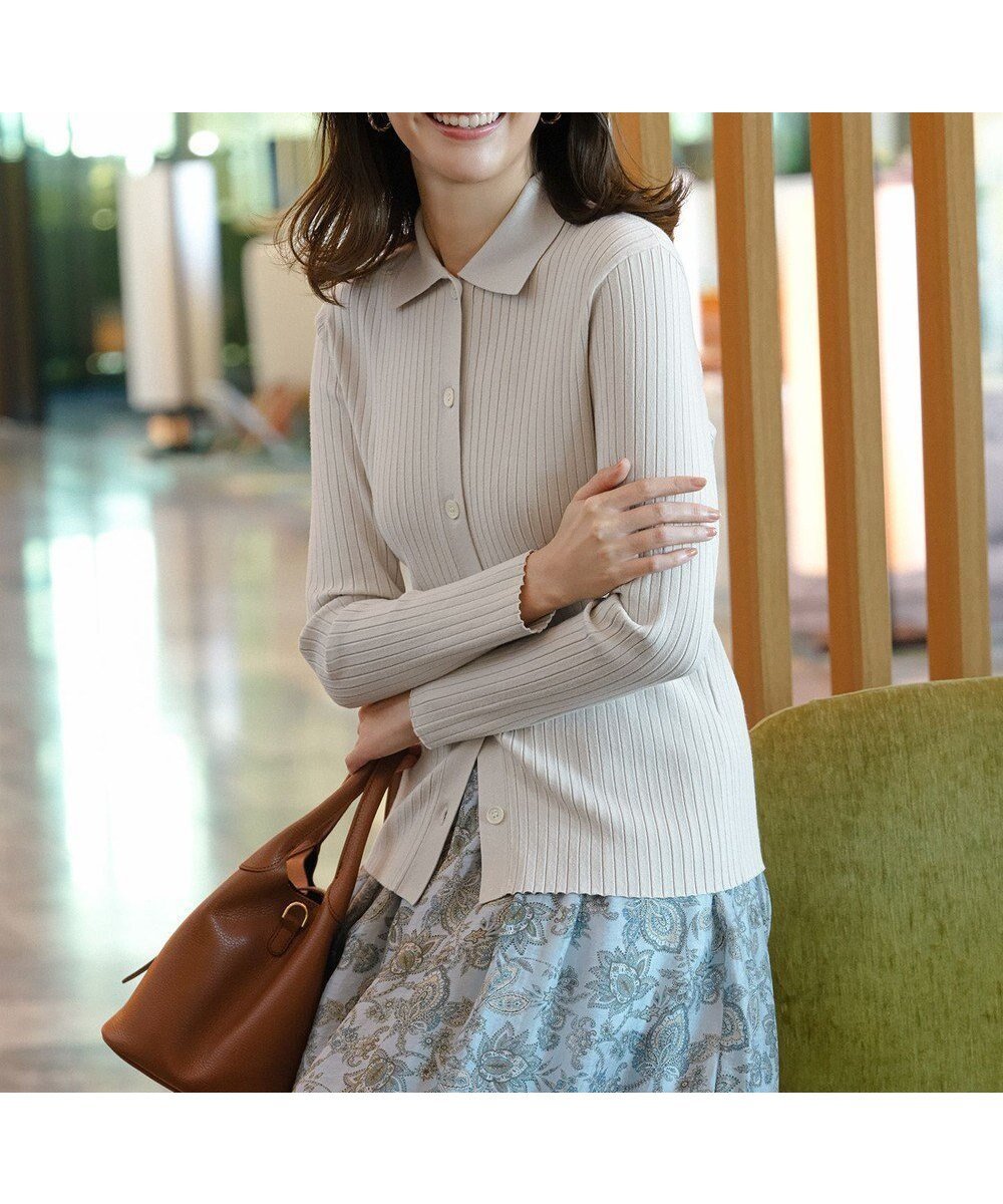 【23区/NIJYUSANKU】のワイドリブ ポロニット インテリア・キッズ・メンズ・レディースファッション・服の通販 founy(ファニー) ファッション Fashion レディースファッション Fashion for Women トップス・カットソー Cut & Sew Tops ニット Knit Tops & Sweaters 春 Spring カーディガン Cardigan, Knitwear ストレッチ Stretch, Stretchy Fabric セーター Sweater, Knitwear バランス Balance, Style Balance モダン Modern, Contemporary ワイド Wide, Wide Fit ワイドリブ Wide Rib, Wide Ribbed Knit S/S・春夏 SS, Spring/Summer, Warm Season 夏 Summer エレガント 上品 Elegant 2026年 2026 ベージュ系|ID: prp329100004829184 ipo3291000000035516020