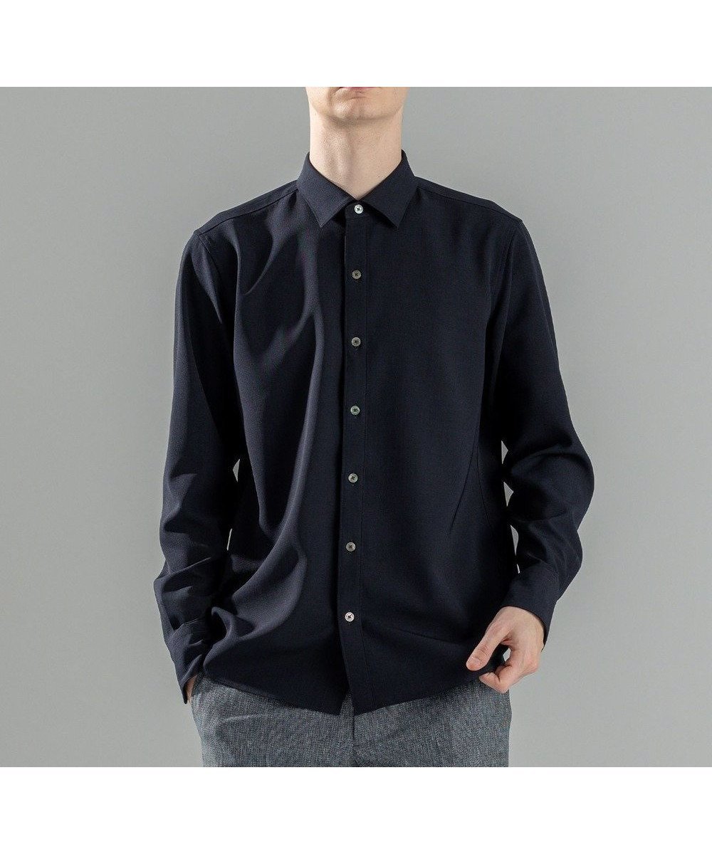 【ジョゼフ オム/JOSEPH HOMME / MEN】の新素材【シワになりにくい】テクノボイルストレッチ レギュラーカラーシャツ インテリア・キッズ・メンズ・レディースファッション・服の通販 founy(ファニー) ファッション Fashion メンズファッション Fashion for Men トップス・カットソー Cut & Sew Tops メンズシャツ Shirts シェイプ Shape, Slim Fit シンプル Simple, Minimal ジャケット Jacket, Outerwear エレガント 上品 Elegant 夏 Summer 春 Spring S/S・春夏 SS, Spring/Summer, Warm Season 長袖 Long Sleeve, Full Sleeve ネイビー系|ID: prp329100004830098 ipo3291000000035157373