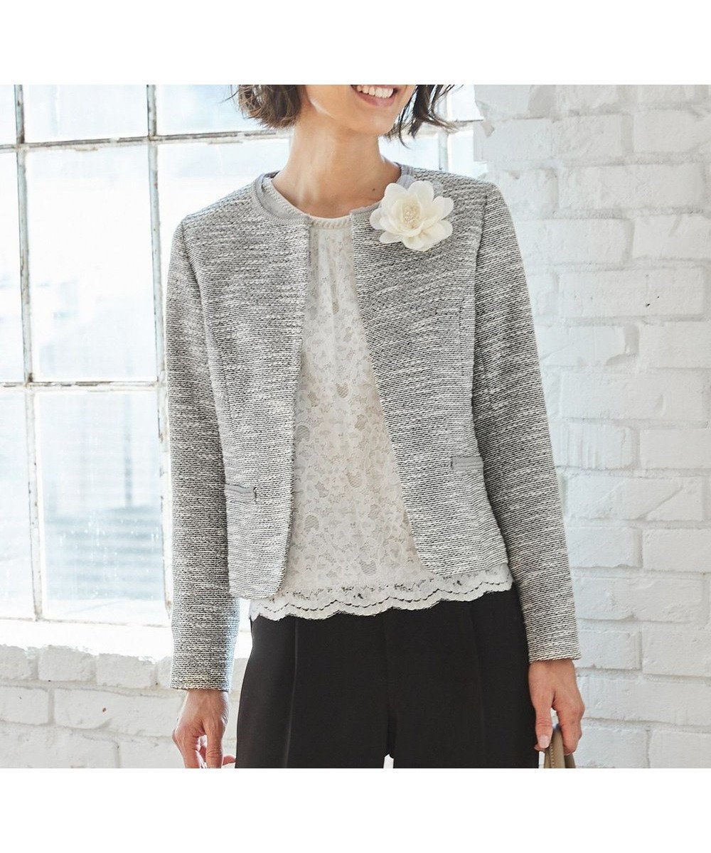 【エニー/ANY】のMIXスラブツイード ジャケット インテリア・キッズ・メンズ・レディースファッション・服の通販 founy(ファニー) 　ファッション　Fashion　レディースファッション　Fashion for Women　アウター　Coat / Outerwear Collection　レディースジャケット・軽アウター　Jackets　ノーカラージャケット / シンプル上品コーデ　Collarless Jackets　ジャケット　Jacket, Outerwear　スリット　Slit, Slit Detail　セレモニー　Ceremony　ツイード　Twill, Twill Weave　フィット　Fit, Slim Fit　ブレード　Braid, Decorative Trim　ポケット　Pocket, Pocket Detail　ワンポイント　One Point, Statement Accent　夏　Summer　S/S・春夏　SS, Spring/Summer, Warm Season　A/W・秋冬　Autumn/Winter　アイボリー系|ID: prp329100004830111 ipo3291000000035157427