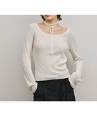 【グレース コンチネンタル/GRACE CONTINENTAL】のバイカラーリブニットトップ 人気、トレンドファッション・服の通販 founy(ファニー) ファッション Fashion レディースファッション Fashion for Women トップス・カットソー Cut & Sew Tops ニット Knit Tops & Sweaters 春 Spring シンプル Simple, Minimal セーター Sweater, Knitwear ベーシック Basic, Essential ラベンダー Lavender リボン Ribbon, Bow S/S・春夏 SS, Spring/Summer, Warm Season 夏 Summer thumbnail キナリ|ID: prp329100004830113 ipo3291000000035157438