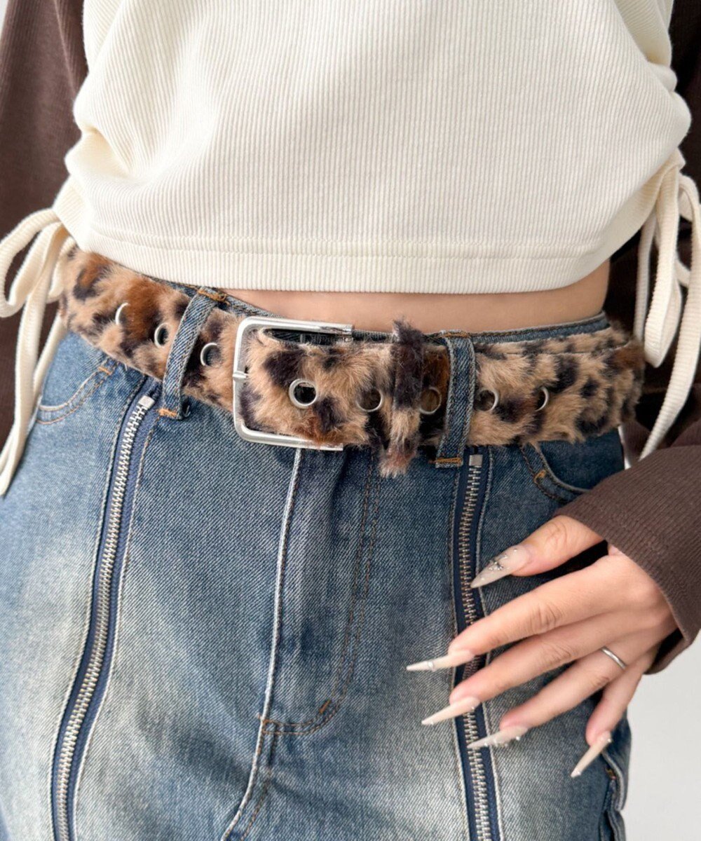 【ウィゴー/WEGO】のLハトメファーベルト インテリア・キッズ・メンズ・レディースファッション・服の通販 founy(ファニー) 　ファッション　Fashion　レディースファッション　Fashion for Women　ベルト&ウエストマーク　Belts & Waist Accessories　おすすめ　Recommended / Our Picks　スマホ　Smartphone, Mobile Device　デニム　Denim, Jeans Material　トレンド　Trend, Trending Now　フェイクファー　Faux Fur, Imitation Fur　メタル　Metal, Metal Parts　柄1|ID: prp329100004830147 ipo3291000000035157596