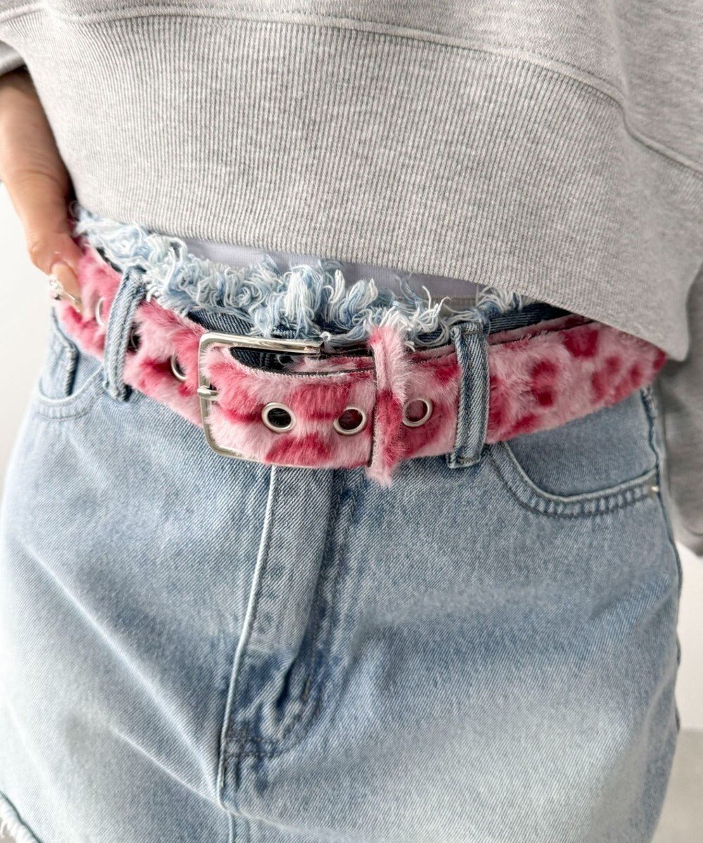 【ウィゴー/WEGO】のLハトメファーベルト インテリア・キッズ・メンズ・レディースファッション・服の通販 founy(ファニー) 　ファッション　Fashion　レディースファッション　Fashion for Women　ベルト&ウエストマーク　Belts & Waist Accessories　おすすめ　Recommended / Our Picks　スマホ　Smartphone, Mobile Device　デニム　Denim, Jeans Material　トレンド　Trend, Trending Now　フェイクファー　Faux Fur, Imitation Fur　メタル　Metal, Metal Parts　柄2|ID: prp329100004830147 ipo3291000000035157597