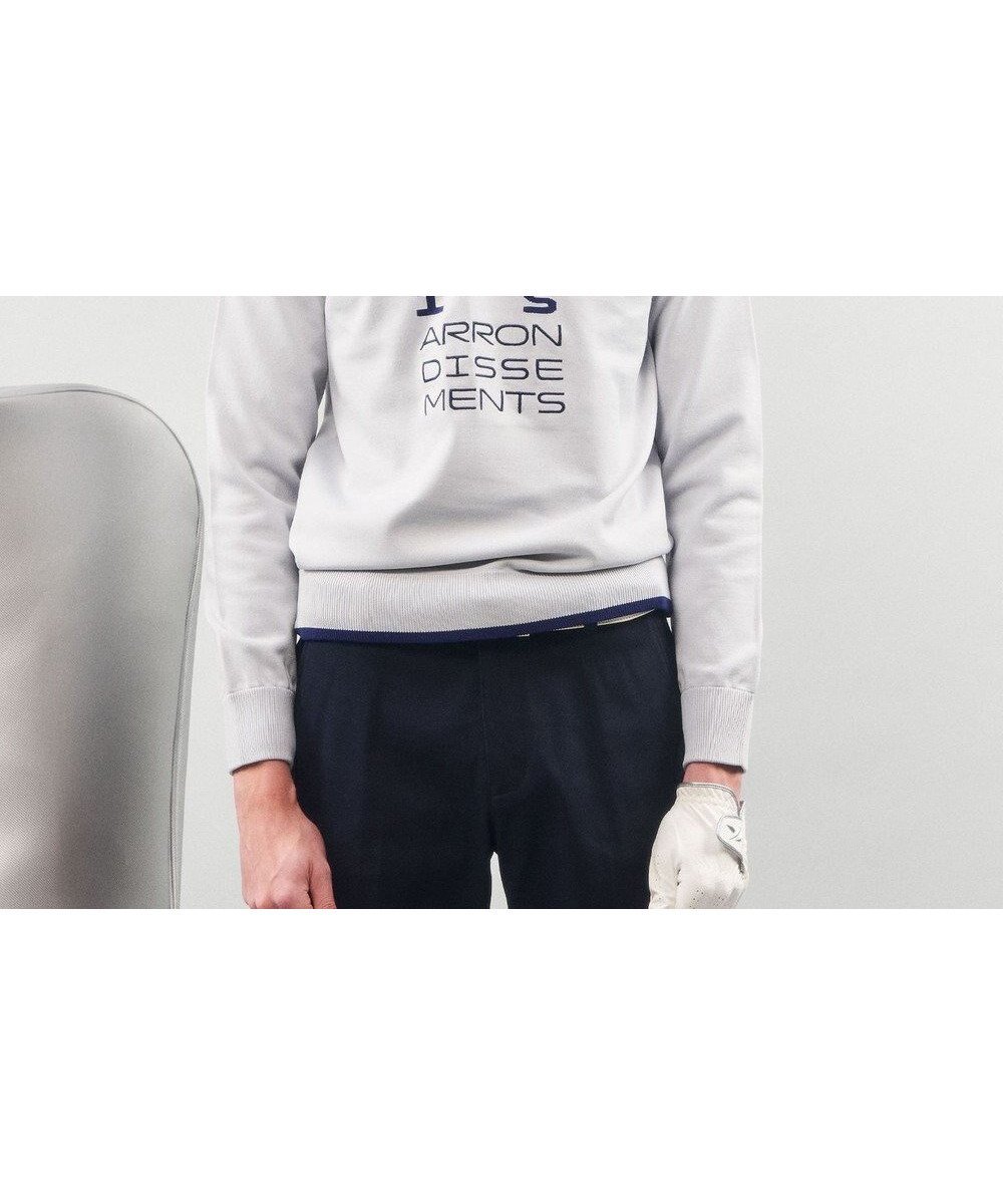 【23区 ゴルフ/23区GOLF / MEN】の【MEN】【ウォッシャブル】ロゴインターシャ ポリエステルニット インテリア・キッズ・メンズ・レディースファッション・服の通販 founy(ファニー) 　ファッション　Fashion　メンズファッション　Fashion for Men　トップス・カットソー　Cut & Sew Tops　ニット・セーター / 定番トップス　Knit Tops & Sweaters　インナー　Innerwear　ウォッシャブル　Machine Washable　春　Spring　軽量　Lightweight, Ultra Light　ストレッチ　Stretch, Stretchy Fabric　セーター　Sweater, Knitwear　モックネック　Mock Neck, Short Turtleneck　ラウンド　Round, Round Neck　S/S・春夏　SS, Spring/Summer, Warm Season　おすすめ　Recommended / Our Picks　夏　Summer　エレガント 上品　Elegant　ギフト プレゼント　Gift / Present　ライトグレー系|ID: prp329100004830681 ipo3291000000035165376