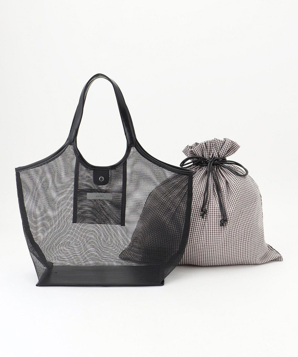 【エニー/ANY】のギンガムチェック巾着付メッシュトートバッグ 人気、トレンドファッション・服の通販 founy(ファニー) 　ファッション　Fashion　レディースファッション　Fashion for Women　バッグ　Bags　ギンガム　Gingham, Gingham Fabric　巾着　Drawstring Bag, Kinchaku　チェック　Check, Plaid, Tartan　再入荷　Restock / Back in Stock　おすすめ　Recommended / Our Picks　 other-1|ID: prp329100004830701 ipo3291000000035165489