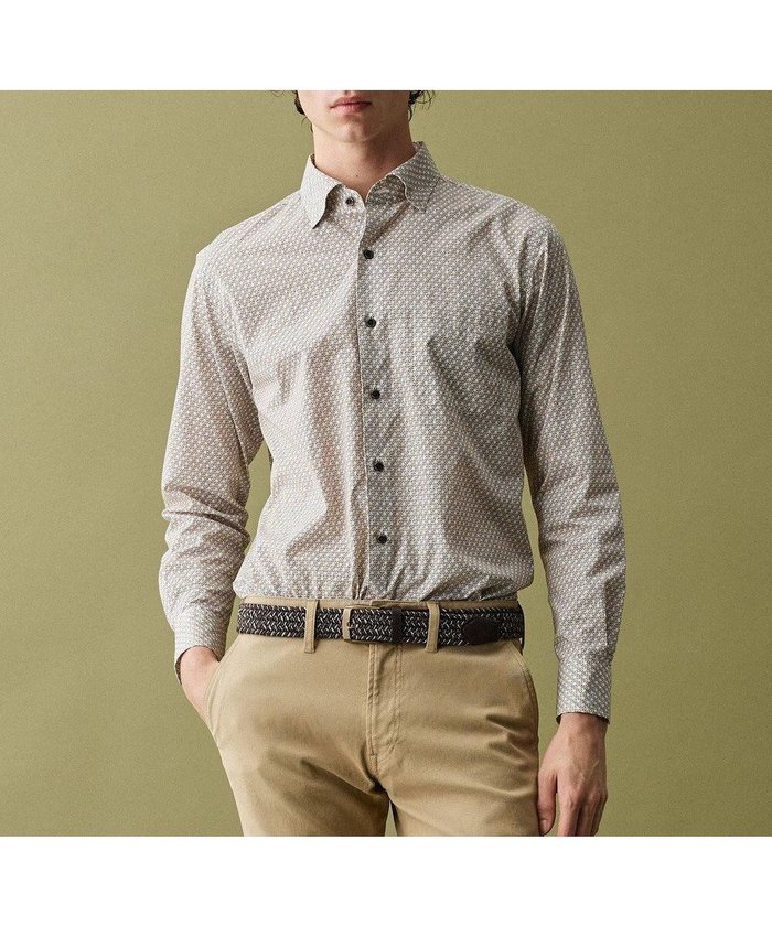 【ジョセフ アブード/JOSEPH ABBOUD / MEN】の【オーガニックコットン使用・JAPANファブリック】ジオメトリックパターンプリントシャツ 26SSモデル インテリア・キッズ・メンズ・レディースファッション・服の通販 founy(ファニー) https://founy.com/ ファッション Fashion メンズファッション Fashion for Men トップス・カットソー Cut & Sew Tops メンズシャツ Shirts インナー Innerwear 春 Spring カットソー Cut and Sewn Top ジャケット Jacket, Outerwear スラックス Slacks, Dress Pants ダウン Down, Puffer デニム Denim, Jeans Material バランス Balance, Style Balance ファブリック Fabric, Textile フィット Fit, Slim Fit ブロード Broadcloth, Fine Cotton プリント Print, Printed Pattern モダン Modern, Contemporary リラックス Relax, Relaxed Fit S/S・春夏 SS, Spring/Summer, Warm Season おすすめ Recommended / Our Picks 日本製 Made In Japan 夏 Summer エレガント 上品 Elegant ビジネス 仕事 通勤 Business / Work / Commuting 2026年 2026 |ID: prp329100004831253 ipo3291000000036272466