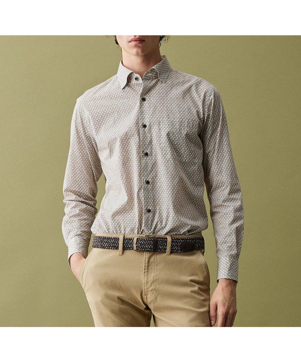 【ジョセフ アブード/JOSEPH ABBOUD / MEN】の【オーガニックコットン使用・JAPANファブリック】ジオメトリックパターンプリントシャツ 26SSモデル インテリア・キッズ・メンズ・レディースファッション・服の通販 founy(ファニー) 　ファッション　Fashion　メンズファッション　Fashion for Men　トップス・カットソー　Cut & Sew Tops　メンズシャツ　Shirts　インナー　Innerwear　春　Spring　カットソー　Cut and Sewn Top　ジャケット　Jacket, Outerwear　スラックス　Slacks, Dress Pants　ダウン　Down, Puffer　デニム　Denim, Jeans Material　バランス　Balance, Style Balance　ファブリック　Fabric, Textile　フィット　Fit, Slim Fit　ブロード　Broadcloth, Fine Cotton　プリント　Print, Printed Pattern　モダン　Modern, Contemporary　リラックス　Relax, Relaxed Fit　S/S・春夏　SS, Spring/Summer, Warm Season　おすすめ　Recommended / Our Picks　日本製　Made In Japan　夏　Summer　エレガント 上品　Elegant　ビジネス 仕事 通勤　Business / Work / Commuting　2026年　2026　ダークブラウン系5|ID: prp329100004831253 ipo3291000000036272467