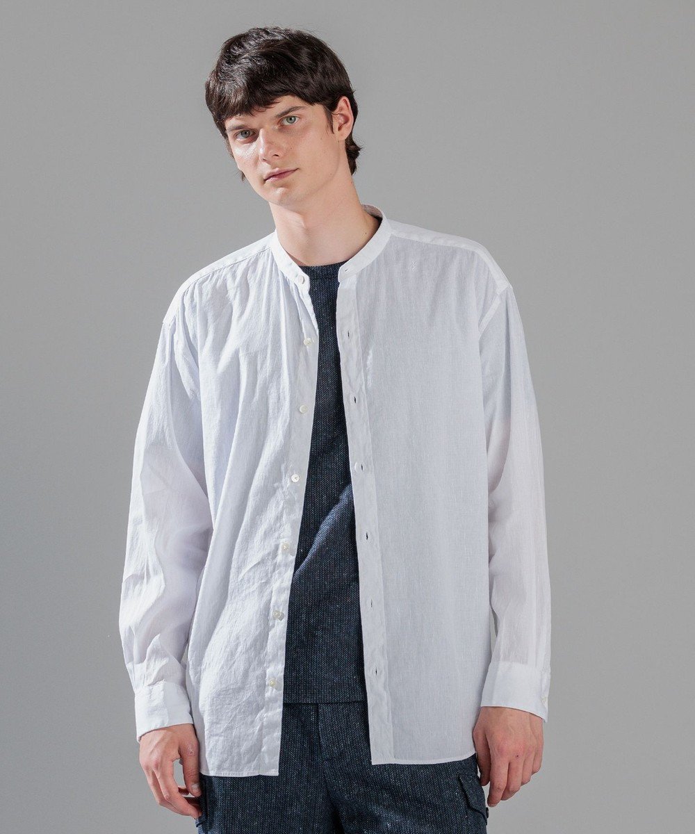 【ジョゼフ オム/JOSEPH HOMME / MEN】の【LEON 掲載】リネンストレッチブロード バンドカラーシャツ インテリア・キッズ・メンズ・レディースファッション・服の通販 founy(ファニー) ファッション Fashion メンズファッション Fashion for Men トップス・カットソー Cut & Sew Tops メンズシャツ Shirts インナー Innerwear シルケット Silket, Silky Cotton シンプル Simple, Minimal ジャケット Jacket, Outerwear ストレッチ Stretch, Stretchy Fabric ヨーク Yoke, Yoke Design ラウンド Round, Round Neck リネン Linen, Linen Fabric ロールアップ Roll-Up, Cuffed Hem エレガント 上品 Elegant 夏 Summer 春 Spring S/S・春夏 SS, Spring/Summer, Warm Season 長袖 Long Sleeve, Full Sleeve 雑誌 Magazine, Fashion Magazine ホワイト系|ID: prp329100004831260 ipo3291000000035175162