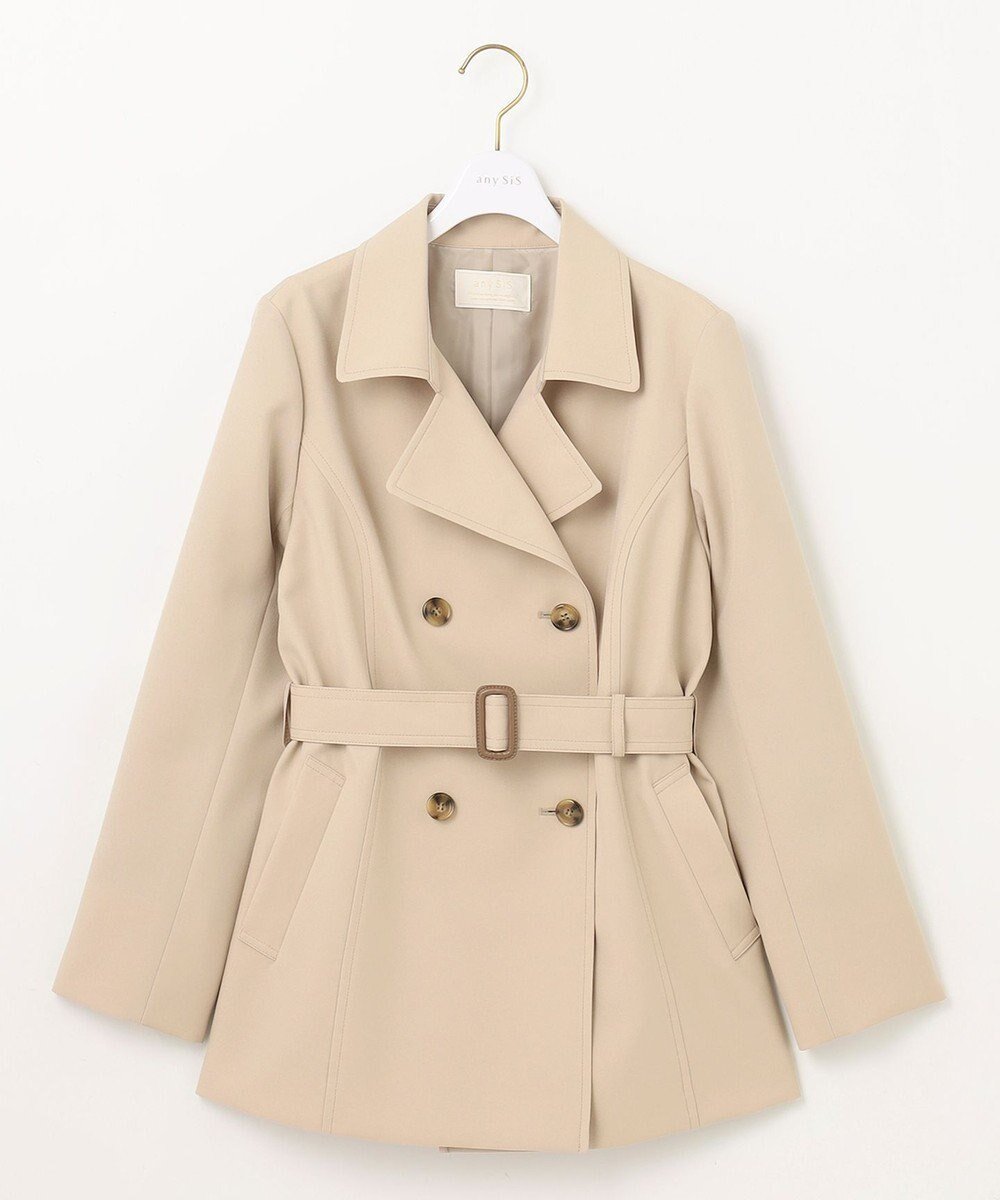 【エニィ スィス/any SiS】の【洗える】ベーシックハーフ トレンチコート 人気、トレンドファッション・服の通販 founy(ファニー) 　ファッション　Fashion　レディースファッション　Fashion for Women　アウター　Coat / Outerwear Collection　コート・ロングコート・ピーコート　Long Coats, Peacoats & More　レディースジャケット・軽アウター　Jackets　トレンチコート / 春秋の定番アウター　Trench Coats　ジャケット　Jacket, Outerwear　スタイリッシュ　Stylish, Fashionable　スリット　Slit, Slit Detail　ハーフ　Half, Half-Length　バランス　Balance, Style Balance　ベーシック　Basic, Essential　ボトム　Bottoms, Lower Wear　エレガント 上品　Elegant　夏　Summer　定番　Standard, Basic Item　春　Spring　S/S・春夏　SS, Spring/Summer, Warm Season　洗える　Machine Washable　ビジネス 仕事 通勤　Business / Work / Commuting　 other-1|ID: prp329100004831267 ipo3291000000035175224