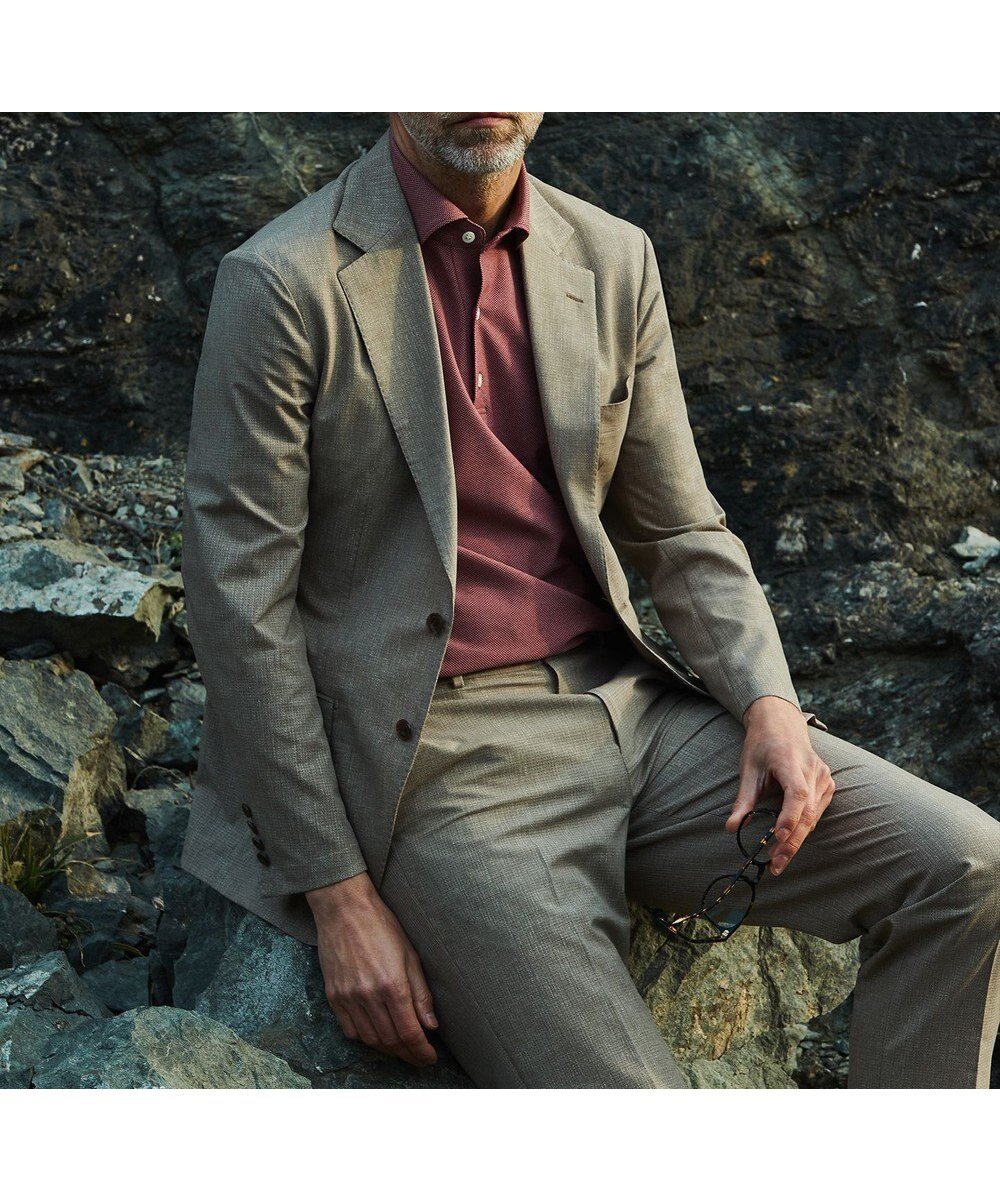 【五大陸/gotairiku / MEN】の圧倒的清涼感・8つの機能美【接触冷感/通気性/軽量/撥水…等】クールドッツ セットアップジャケット(24年モデル) インテリア・キッズ・メンズ・レディースファッション・服の通販 founy(ファニー) 　ファッション　Fashion　メンズファッション　Fashion for Men　アウター　Men's Coats Outerwear　テーラードジャケット　Tailored Jackets & Blazers　ウォッシャブル　Machine Washable　春　Spring　軽量　Lightweight, Ultra Light　ジャケット　Jacket, Outerwear　スタイリッシュ　Stylish, Fashionable　ストレッチ　Stretch, Stretchy Fabric　スーツ　Suit, Formalwear　セットアップ　Set-Up, Coordinated Outfit　人気　Popular, Best Seller　パターン　Pattern, Design Print　プリント　Print, Printed Pattern　S/S・春夏　SS, Spring/Summer, Warm Season　夏　Summer　ベージュ系8|ID: prp329100004832032 ipo3291000000035183999