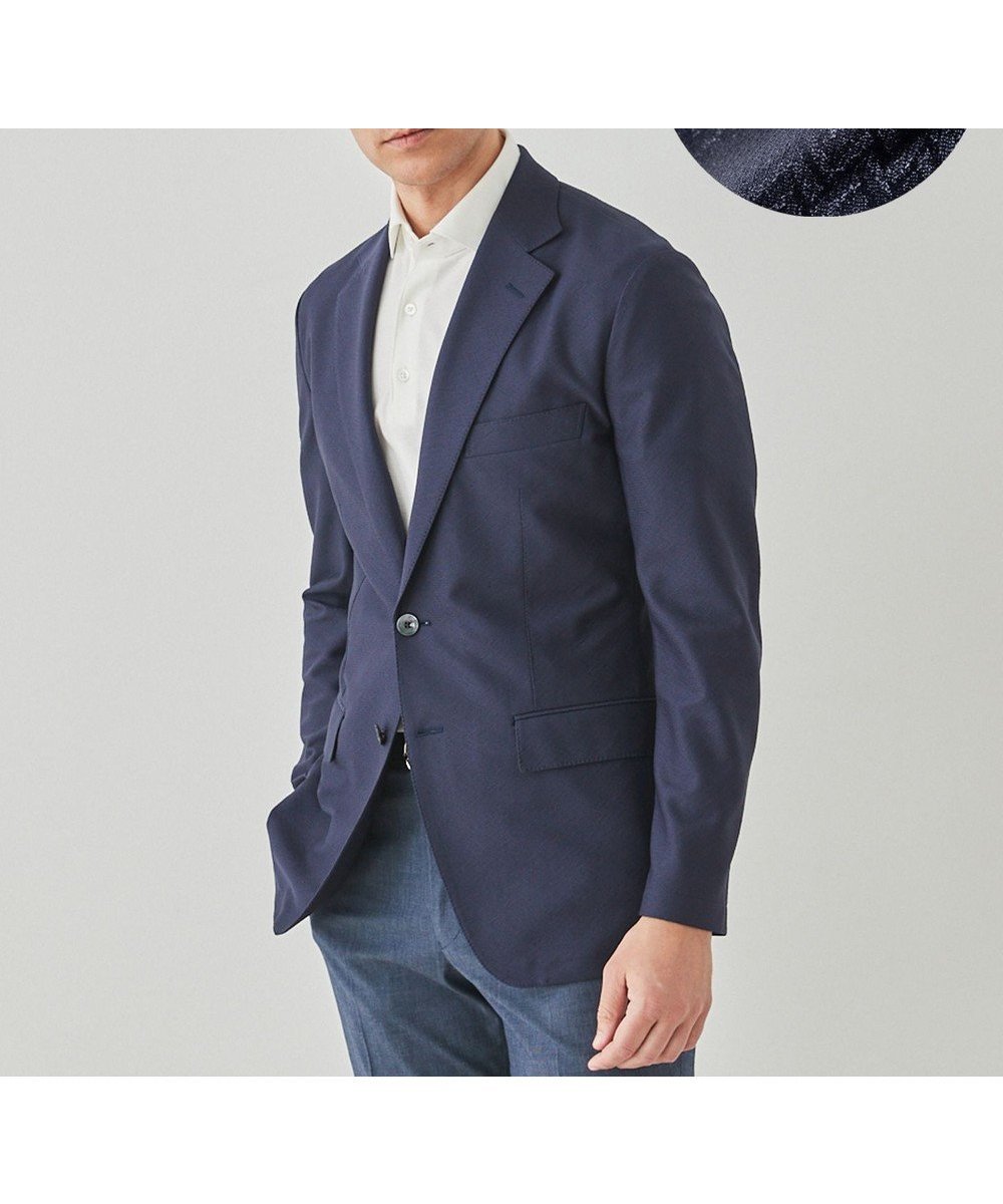 【五大陸/gotairiku / MEN】の【通気性/ストレッチ/洗える】エアレースジャケット_ヘリンボーン柄 インテリア・キッズ・メンズ・レディースファッション・服の通販 founy(ファニー) 　ファッション　Fashion　メンズファッション　Fashion for Men　アウター　Men's Coats Outerwear　テーラードジャケット　Tailored Jackets & Blazers　シェイプ　Shape, Slim Fit　ジャケット　Jacket, Outerwear　ストレッチ　Stretch, Stretchy Fabric　パターン　Pattern, Design Print　レギュラー　Regular, Standard Fit　レース　Lace, Lace Fabric　エレガント 上品　Elegant　夏　Summer　春　Spring　S/S・春夏　SS, Spring/Summer, Warm Season　洗える　Machine Washable　無地　Plain, Solid Color　ネイビーヘリンボーン柄|ID: prp329100004832033 ipo3291000000035184001