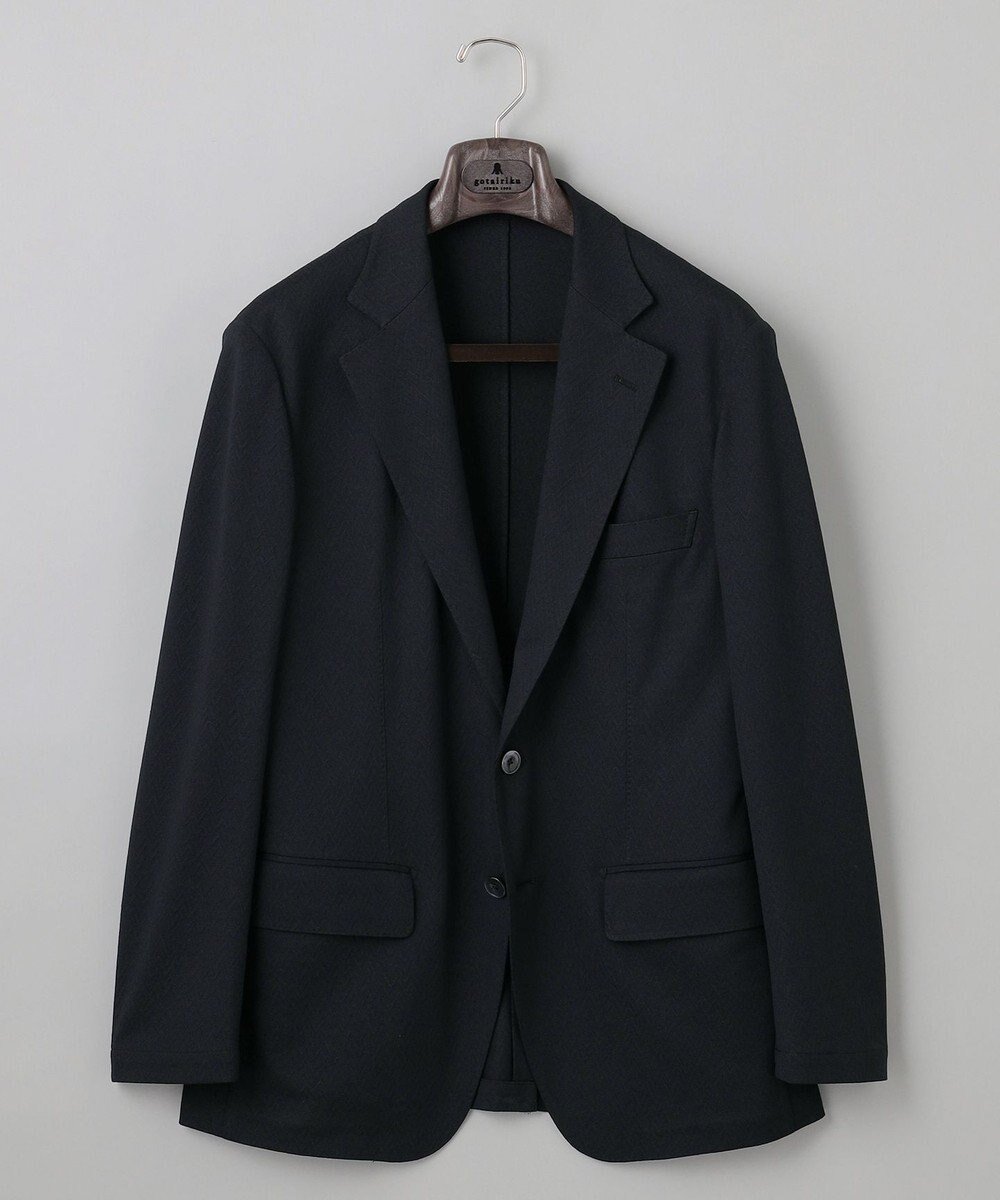 【五大陸/gotairiku / MEN】の【通気性/ストレッチ/洗える】エアレースジャケット_ヘリンボーン柄 インテリア・キッズ・メンズ・レディースファッション・服の通販 founy(ファニー) 　ファッション　Fashion　メンズファッション　Fashion for Men　アウター　Men's Coats Outerwear　テーラードジャケット　Tailored Jackets & Blazers　シェイプ　Shape, Slim Fit　ジャケット　Jacket, Outerwear　ストレッチ　Stretch, Stretchy Fabric　パターン　Pattern, Design Print　レギュラー　Regular, Standard Fit　レース　Lace, Lace Fabric　エレガント 上品　Elegant　夏　Summer　春　Spring　S/S・春夏　SS, Spring/Summer, Warm Season　洗える　Machine Washable　無地　Plain, Solid Color　ブラックヘリンボーン柄|ID: prp329100004832033 ipo3291000000035184002