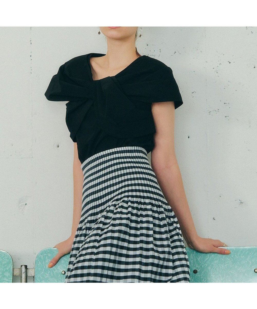 【イェッカ ヴェッカ/YECCA VECCA】のリボンデザインブラウス インテリア・キッズ・メンズ・レディースファッション・服の通販 founy(ファニー) 　ファッション　Fashion　レディースファッション　Fashion for Women　トップス・カットソー　Cut & Sew Tops　シャツ・ブラウス・オフィスカジュアル　Elegant Blouses & Button-Ups　ショール　Shawl, Wrap　ボックス　Boxy, Box Shape　ボトム　Bottoms, Lower Wear　ポケット　Pocket, Pocket Detail　リボン　Ribbon, Bow　夏　Summer　春　Spring　S/S・春夏　SS, Spring/Summer, Warm Season　Black|ID: prp329100004832041 ipo3291000000035184025