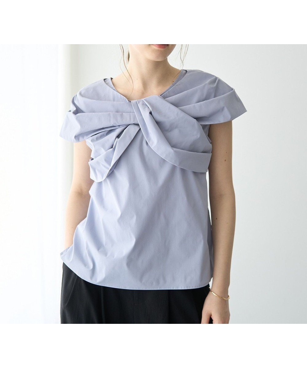 【イェッカ ヴェッカ/YECCA VECCA】のリボンデザインブラウス インテリア・キッズ・メンズ・レディースファッション・服の通販 founy(ファニー) 　ファッション　Fashion　レディースファッション　Fashion for Women　トップス・カットソー　Cut & Sew Tops　シャツ・ブラウス・オフィスカジュアル　Elegant Blouses & Button-Ups　ショール　Shawl, Wrap　ボックス　Boxy, Box Shape　ボトム　Bottoms, Lower Wear　ポケット　Pocket, Pocket Detail　リボン　Ribbon, Bow　夏　Summer　春　Spring　S/S・春夏　SS, Spring/Summer, Warm Season　Blue|ID: prp329100004832041 ipo3291000000035184027