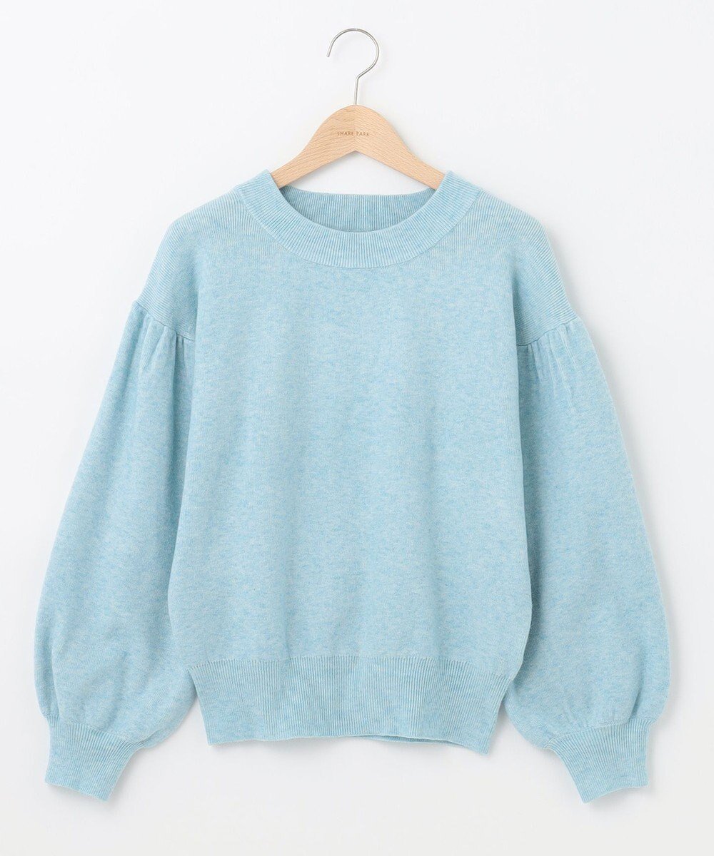 【シェアパーク/SHARE PARK】のソフトタッチパフスリーブニット インテリア・キッズ・メンズ・レディースファッション・服の通販 founy(ファニー) 　ファッション　Fashion　レディースファッション　Fashion for Women　トップス・カットソー　Cut & Sew Tops　ニット　Knit Tops & Sweaters　スリーブ　Sleeve, Long Sleeve / Short Sleeve　セーター　Sweater, Knitwear　トレンド　Trend, Trending Now　フェミニン　Feminine, Girly　ベーシック　Basic, Essential　A/W・秋冬　Autumn/Winter　スカイブルー|ID: prp329100004832050 ipo3291000000035184097