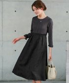 【ティアクラッセ/Tiaclasse】のフラワージャガードドッキングワンピース チャコールグレー×ブラック|ID: prp329100004832058 ipo3291000000035184145