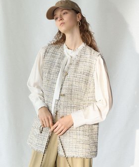 【23区/NIJYUSANKU】 【先行予約】GIOLICAツイード フォルム ジレ人気、トレンドファッション・服の通販 founy(ファニー) ファッション Fashion レディースファッション Fashion for Women アウター Coat / Outerwear Collection レディースジャケット・軽アウター Jackets イタリア Italy インナー Innerwear 春 Spring クラシック Classic, Timeless Style ジャケット Jacket, Outerwear ツイード／ツィード Choker, Choker Necklace ツイード Twill, Twill Weave デニム Denim, Jeans Material フォルム Silhouette, Form フランス France, French ボトム Bottoms, Lower Wear ミックス Mix, Mixed Style モノトーン Monotone, Black and White S/S・春夏 SS, Spring/Summer, Warm Season おすすめ Recommended / Our Picks 夏 Summer エレガント 上品 Elegant セレモニー Ceremony 2026年 2026 |ID:prp329100004832064