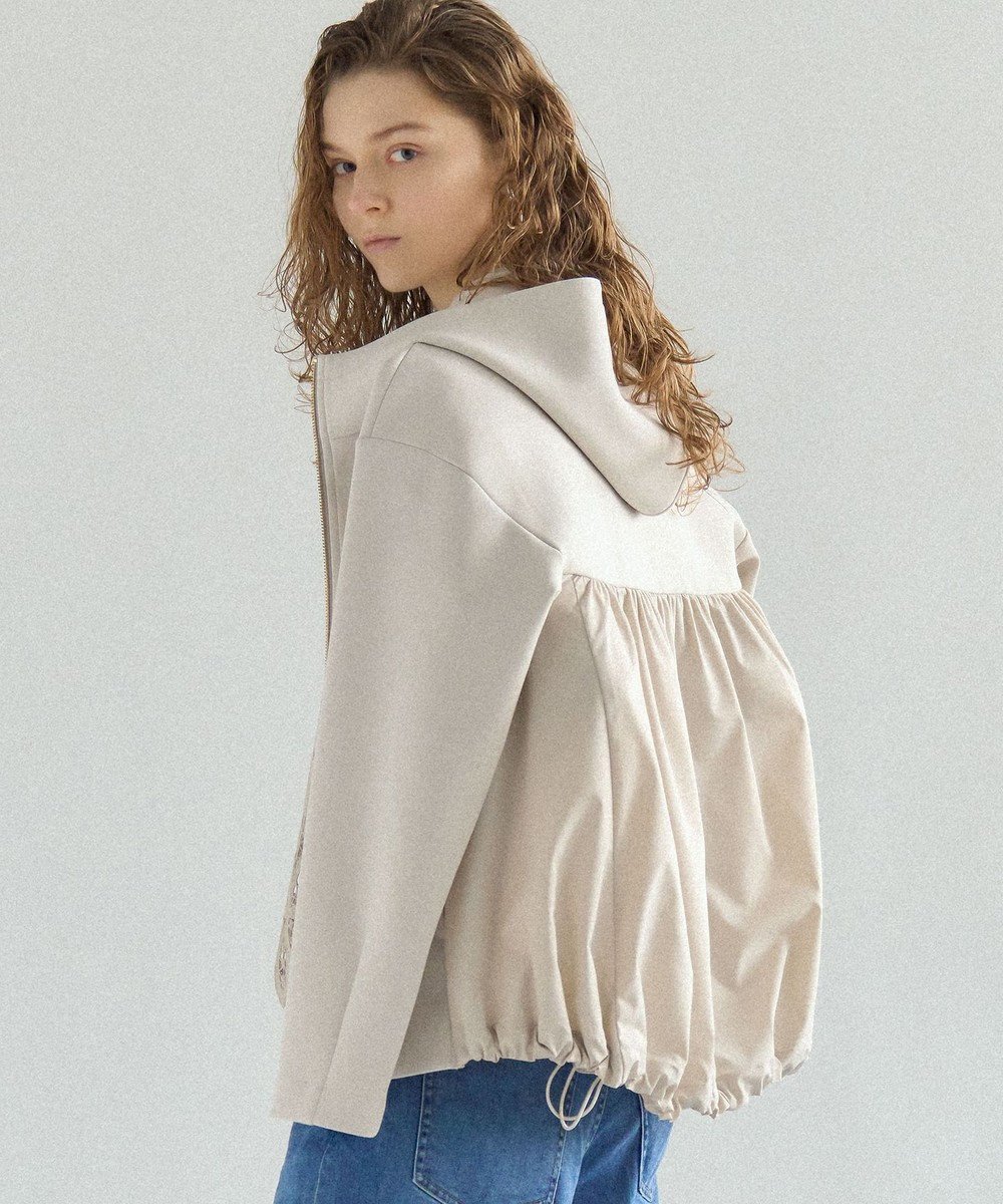 【23区/NIJYUSANKU】の【先行予約】コットンダンボール フーディー アウター インテリア・キッズ・メンズ・レディースファッション・服の通販 founy(ファニー) 　ファッション　Fashion　レディースファッション　Fashion for Women　アウター　Coat / Outerwear Collection　レディースジャケット・軽アウター　Jackets　エアリー　Airy Texture　春　Spring　コンビ　Combo, Combination Style　ジャケット　Jacket, Outerwear　スタンド　Stand Collar, Upright Stand　タフタ　Taffeta, Structured Fabric　ツイル　Twist, Twisted Detail　バルーン　Balloon, Balloon Silhouette　ヨーク　Yoke, Yoke Design　S/S・春夏　SS, Spring/Summer, Warm Season　夏　Summer　エレガント 上品　Elegant　2026年　2026　ベージュ系|ID: prp329100004832066 ipo3291000000035184171