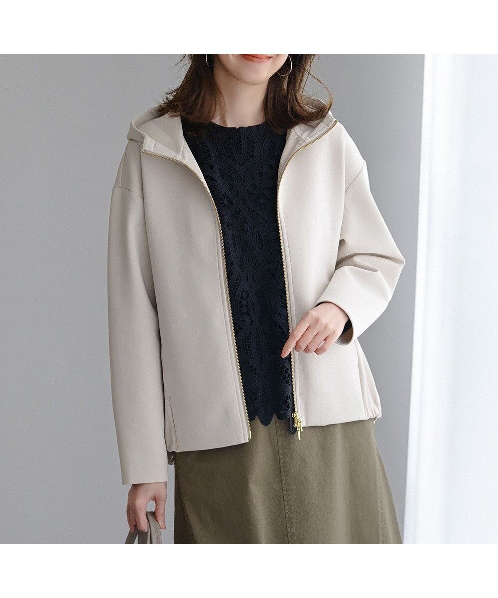 【23区/NIJYUSANKU】のコットンダンボール フーディー アウター インテリア・キッズ・メンズ・レディースファッション・服の通販 founy(ファニー) 　ファッション　Fashion　レディースファッション　Fashion for Women　アウター　Coat / Outerwear Collection　レディースジャケット・軽アウター　Jackets　エアリー　Airy Texture　春　Spring　コンビ　Combo, Combination Style　ジャケット　Jacket, Outerwear　スタンド　Stand Collar, Upright Stand　タフタ　Taffeta, Structured Fabric　ツイル　Twist, Twisted Detail　バルーン　Balloon, Balloon Silhouette　ヨーク　Yoke, Yoke Design　S/S・春夏　SS, Spring/Summer, Warm Season　夏　Summer　エレガント 上品　Elegant　2026年　2026　ベージュ系|ID: prp329100004832066 ipo3291000000035625360