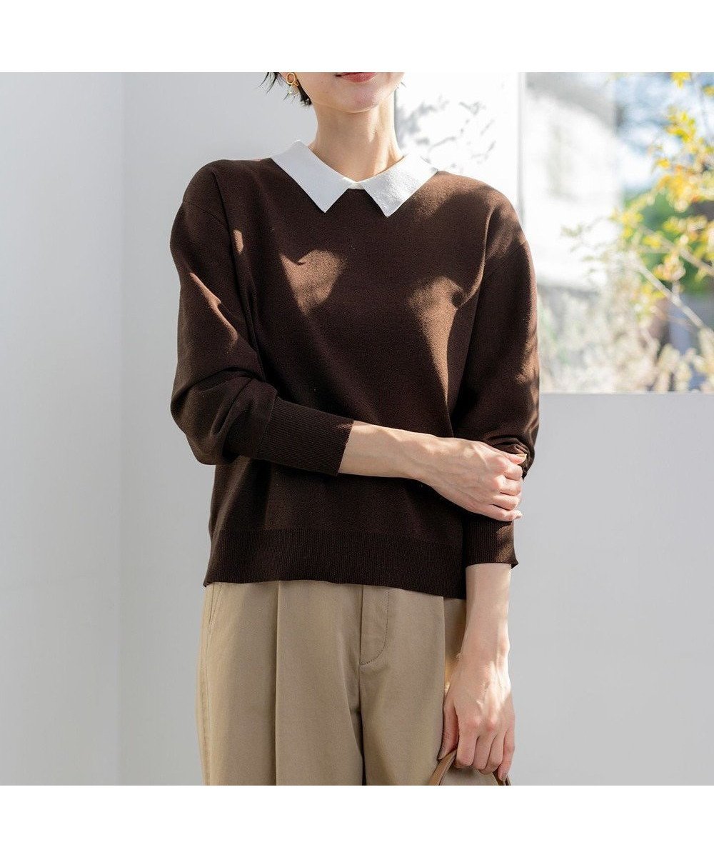 【23区/NIJYUSANKU】の【先行予約/WEB 一部店舗限定】バイカラーデザイン 2WAY ニット 人気、トレンドファッション・服の通販 founy(ファニー) 　ファッション　Fashion　レディースファッション　Fashion for Women　トップス・カットソー　Cut & Sew Tops　ニット　Knit Tops & Sweaters　春　Spring　シンプル　Simple, Minimal　スリーブ　Sleeve, Long Sleeve / Short Sleeve　セーター　Sweater, Knitwear　ダウン　Down, Puffer　デニム　Denim, Jeans Material　S/S・春夏　SS, Spring/Summer, Warm Season　夏　Summer　エレガント 上品　Elegant　2026年　2026　 other-1|ID: prp329100004832078 ipo3291000000035184219