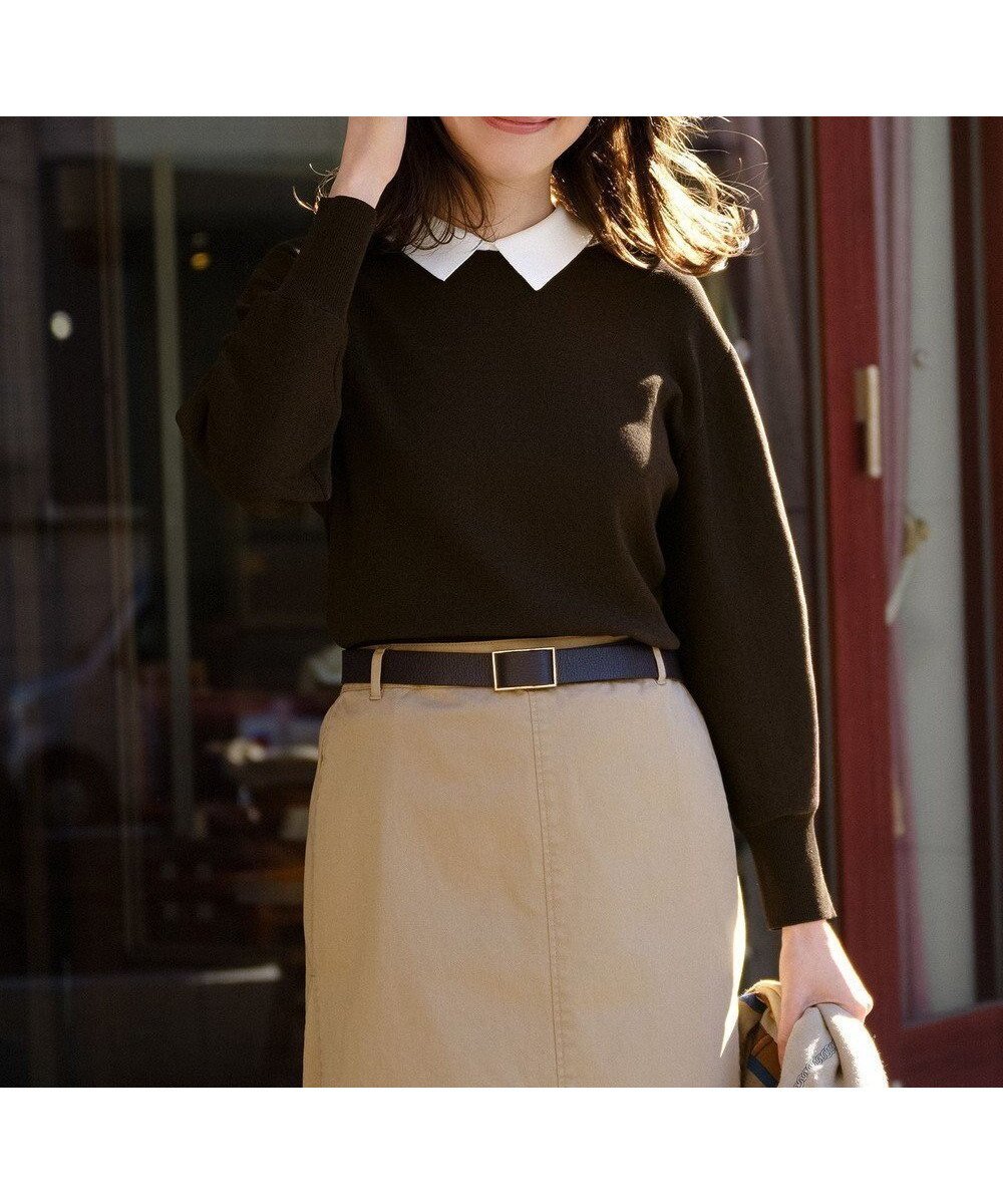 【23区/NIJYUSANKU】の【WEB 一部店舗限定】バイカラーデザイン 2WAY ニット 人気、トレンドファッション・服の通販 founy(ファニー) 　ファッション　Fashion　レディースファッション　Fashion for Women　トップス・カットソー　Cut & Sew Tops　ニット　Knit Tops & Sweaters　春　Spring　シンプル　Simple, Minimal　スリーブ　Sleeve, Long Sleeve / Short Sleeve　セーター　Sweater, Knitwear　ダウン　Down, Puffer　デニム　Denim, Jeans Material　S/S・春夏　SS, Spring/Summer, Warm Season　夏　Summer　エレガント 上品　Elegant　2026年　2026　 other-1|ID: prp329100004832078 ipo3291000000035482571