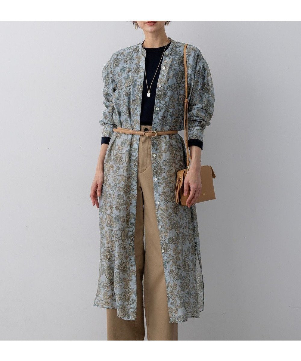 【23区/NIJYUSANKU】の【先行予約】Ericaキャラコ ペイズリープリント シャツワンピース インテリア・キッズ・メンズ・レディースファッション・服の通販 founy(ファニー) 　ファッション　Fashion　レディースファッション　Fashion for Women　ワンピース　Dresses　シャツワンピース / 1枚で着映えコーデ　Shirt Dresses　イタリア　Italy　インド　Indian Textile　春　Spring　カーディガン　Cardigan, Knitwear　シンプル　Simple, Minimal　ジャケット　Jacket, Outerwear　スカーフ　Scarf, Neckwear　ダウン　Down, Puffer　デニム　Denim, Jeans Material　プリント　Print, Printed Pattern　ボトム　Bottoms, Lower Wear　モチーフ　Motif, Design Theme　S/S・春夏　SS, Spring/Summer, Warm Season　夏　Summer　旅行　Travel　エレガント 上品　Elegant　2026年　2026　サックス系|ID: prp329100004832080 ipo3291000000035184229