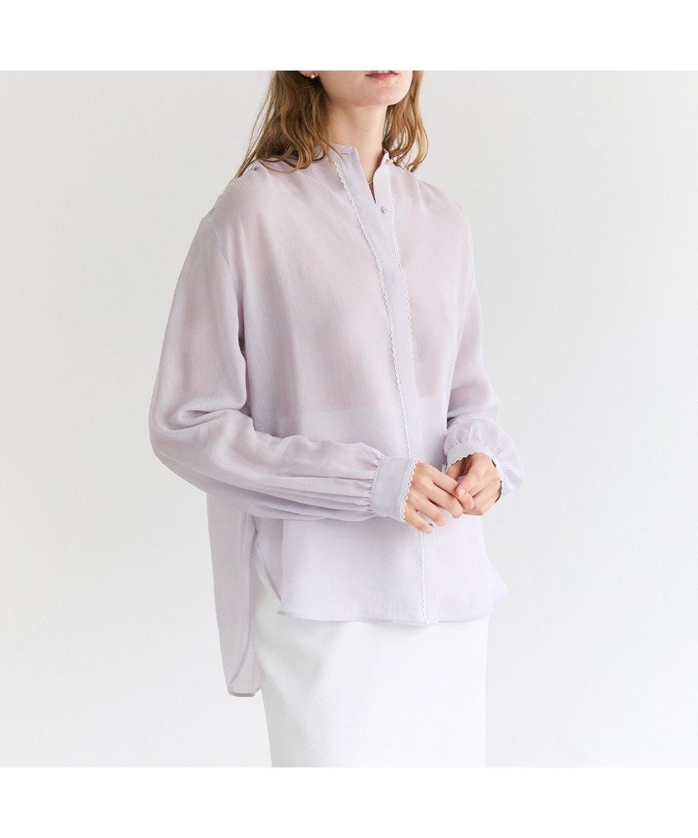 【ベイジ,/BEIGE,】のPAULINE / リネンヴィスコースレースブラウス インテリア・キッズ・メンズ・レディースファッション・服の通販 founy(ファニー) 　ファッション　Fashion　レディースファッション　Fashion for Women　トップス・カットソー　Cut & Sew Tops　シャツ・ブラウス・オフィスカジュアル　Elegant Blouses & Button-Ups　インナー　Innerwear　春　Spring　カフス　Cuff Design　ギャザー　Gathered, Ruffled　シューズ　Shoes, Footwear　シンプル　Simple, Minimal　ジャケット　Jacket, Outerwear　デニム　Denim, Jeans Material　定番　Standard, Basic Item　フェミニン　Feminine, Girly　フラット　Flat, Flat Shoes　フレア　Flare, Flared　羽織　Haori, Light Jacket　ヨーク　Yoke, Yoke Design　レース　Lace, Lace Fabric　S/S・春夏　SS, Spring/Summer, Warm Season　夏　Summer　エレガント 上品　Elegant　Lilac|ID: prp329100004832087 ipo3291000000035184261