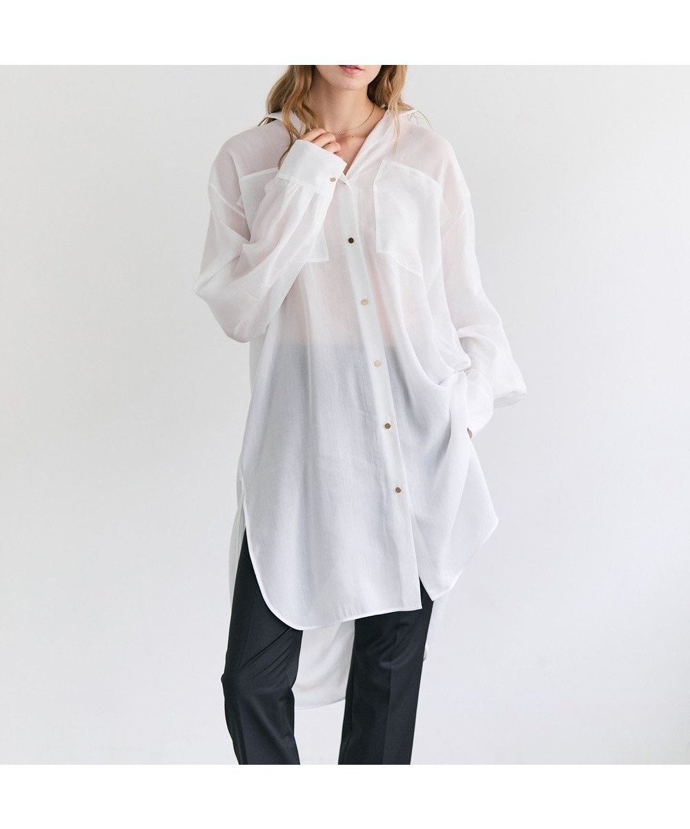 【ベイジ,/BEIGE,】のPAULINE / リネンヴィスコースオーバーサイズロングシャツ インテリア・キッズ・メンズ・レディースファッション・服の通販 founy(ファニー) 　ファッション　Fashion　レディースファッション　Fashion for Women　トップス・カットソー　Cut & Sew Tops　シャツ・ブラウス・オフィスカジュアル　Elegant Blouses & Button-Ups　春　Spring　シューズ　Shoes, Footwear　タンク　Tank Top, Sleeveless Top　デニム　Denim, Jeans Material　定番　Standard, Basic Item　フラット　Flat, Flat Shoes　ポケット　Pocket, Pocket Detail　羽織　Haori, Light Jacket　ヨーク　Yoke, Yoke Design　リラックス　Relax, Relaxed Fit　ロング　Long, Long-Length　ワイド　Wide, Wide Fit　S/S・春夏　SS, Spring/Summer, Warm Season　夏　Summer　エレガント 上品　Elegant　White|ID: prp329100004832088 ipo3291000000035184264