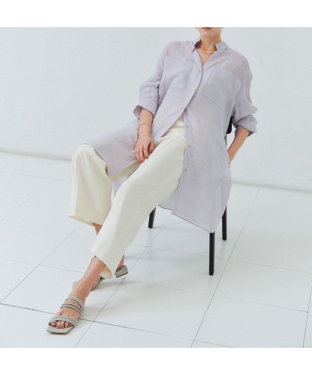 【ベイジ,/BEIGE,】のPAULINE / リネンヴィスコースオーバーサイズロングシャツ インテリア・キッズ・メンズ・レディースファッション・服の通販 founy(ファニー) 　ファッション　Fashion　レディースファッション　Fashion for Women　トップス・カットソー　Cut & Sew Tops　シャツ・ブラウス・オフィスカジュアル　Elegant Blouses & Button-Ups　春　Spring　シューズ　Shoes, Footwear　タンク　Tank Top, Sleeveless Top　デニム　Denim, Jeans Material　定番　Standard, Basic Item　フラット　Flat, Flat Shoes　ポケット　Pocket, Pocket Detail　羽織　Haori, Light Jacket　ヨーク　Yoke, Yoke Design　リラックス　Relax, Relaxed Fit　ロング　Long, Long-Length　ワイド　Wide, Wide Fit　S/S・春夏　SS, Spring/Summer, Warm Season　夏　Summer　エレガント 上品　Elegant　Lilac|ID: prp329100004832088 ipo3291000000035184266