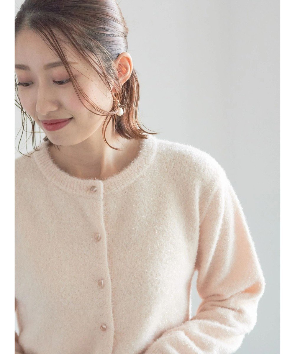【テチチ/Te chichi】のラメシャギークルーネックカーディガン インテリア・キッズ・メンズ・レディースファッション・服の通販 founy(ファニー) 　ファッション　Fashion　レディースファッション　Fashion for Women　トップス・カットソー　Cut & Sew Tops　ニット　Knit Tops & Sweaters　カーディガン・羽織り　Layered Style Cardigans　コンパクト　Compact, Small Size　シンプル　Simple, Minimal　セーター　Sweater, Knitwear　エレガント 上品　Elegant　夏　Summer　S/S・春夏　SS, Spring/Summer, Warm Season　A/W・秋冬　Autumn/Winter　ピンク|ID: prp329100004832102 ipo3291000000035184341