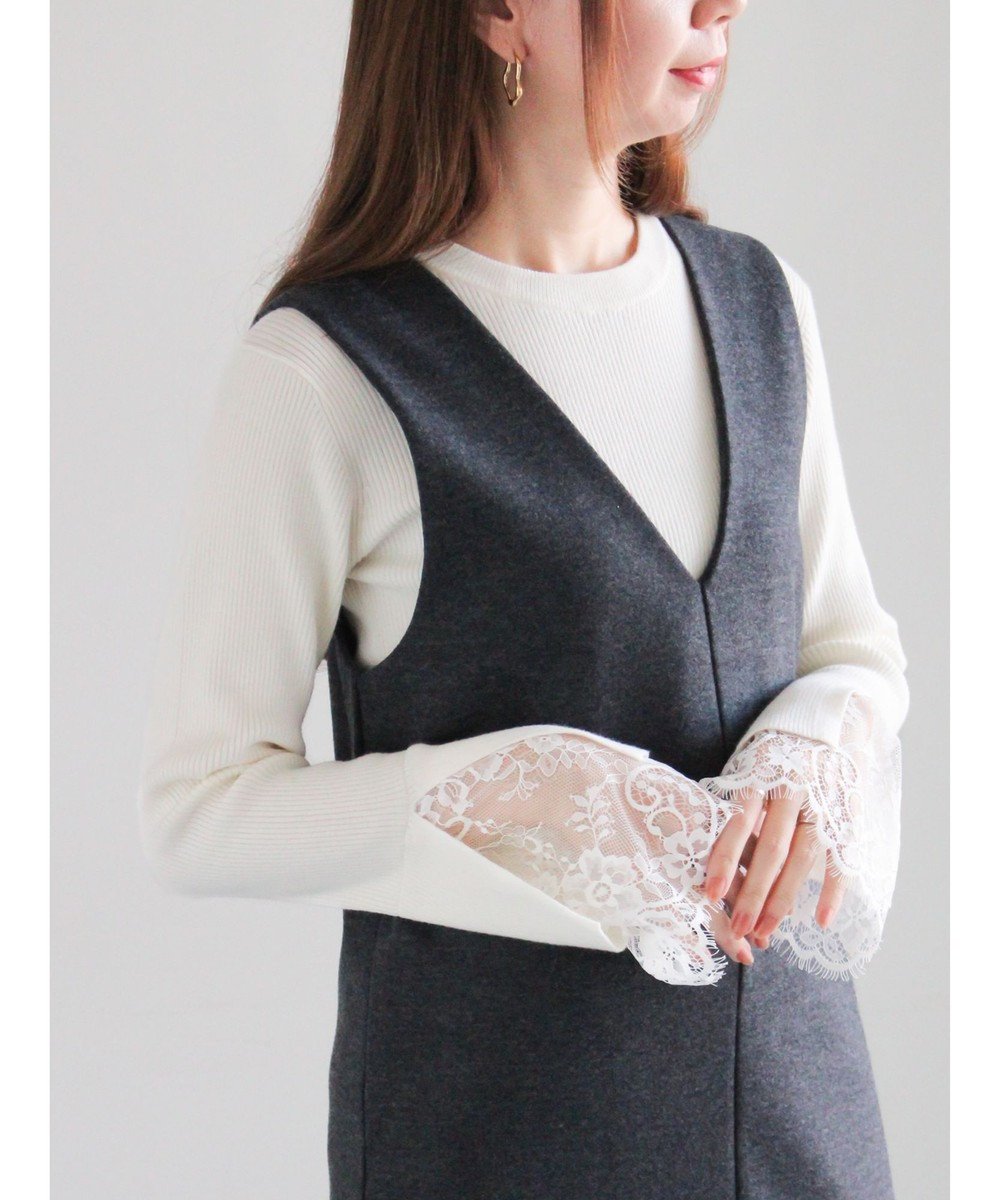 【テチチ/Te chichi】のレースカフスレイヤードニット 人気、トレンドファッション・服の通販 founy(ファニー) ファッション Fashion レディースファッション Fashion for Women トップス・カットソー Cut & Sew Tops ニット Knit Tops & Sweaters おすすめ Recommended / Our Picks シンプル Simple, Minimal ジャケット Jacket, Outerwear セーター Sweater, Knitwear デニム Denim, Jeans Material フレア Flare, Flared レース Lace, Lace Fabric エレガント 上品 Elegant 夏 Summer S/S・春夏 SS, Spring/Summer, Warm Season A/W・秋冬 Autumn/Winter other-1|ID: prp329100004832104 ipo3291000000035184347
