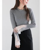 【テチチ/Te chichi】のレースカフスレイヤードニット 人気、トレンドファッション・服の通販 founy(ファニー) ファッション Fashion レディースファッション Fashion for Women トップス・カットソー Cut & Sew Tops ニット Knit Tops & Sweaters おすすめ Recommended / Our Picks シンプル Simple, Minimal ジャケット Jacket, Outerwear セーター Sweater, Knitwear デニム Denim, Jeans Material フレア Flare, Flared レース Lace, Lace Fabric エレガント 上品 Elegant 夏 Summer S/S・春夏 SS, Spring/Summer, Warm Season A/W・秋冬 Autumn/Winter thumbnail グレー|ID: prp329100004832104 ipo3291000000035409269