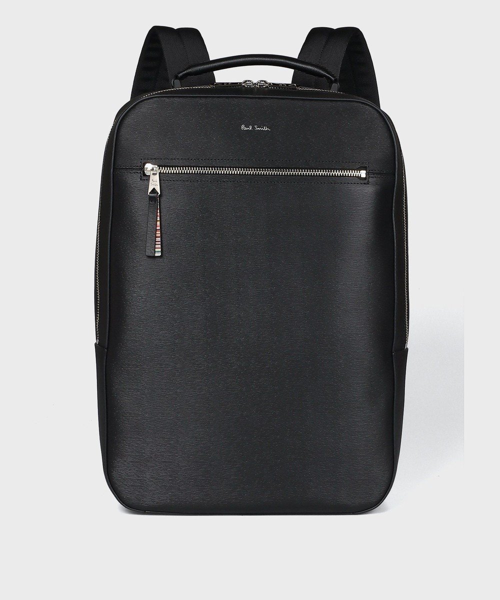 【ポールスミス/Paul Smith / MEN】のストローグレインレザー リュック インテリア・キッズ・メンズ・レディースファッション・服の通販 founy(ファニー) 　ファッション　Fashion　メンズファッション　Fashion for Men　バッグ　Bags　フロント　Front, Front Design　ポケット　Pocket, Pocket Detail　メンズ　Men's, Menswear　リュック　Backpack, Rucksack　ブラック|ID: prp329100004832795 ipo3291000000035526163
