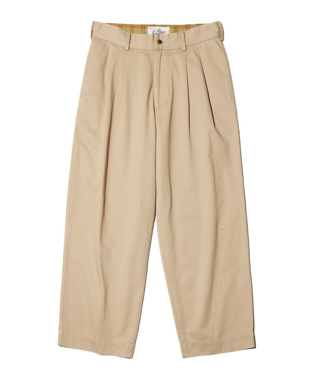 【ジェイ プレス/J.PRESS / MEN】の【NYUZELESS】2タック ワイドスラックス インテリア・キッズ・メンズ・レディースファッション・服の通販 founy(ファニー) 　ファッション　Fashion　メンズファッション　Fashion for Men　ボトムス　Bottoms　インディゴ　Indigo Denim　シンプル　Simple, Minimal　スラックス　Slacks, Dress Pants　ビンテージ　Vintage, Retro Style　ワイド　Wide, Wide Fit　A/W・秋冬　Autumn/Winter　S/S・春夏　SS, Spring/Summer, Warm Season　おすすめ　Recommended / Our Picks　夏　Summer　ビジネス 仕事 通勤　Business / Work / Commuting　ベージュ系|ID: prp329100004832796 ipo3291000000035191991