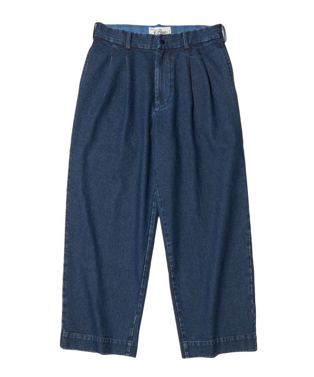【ジェイ プレス/J.PRESS / MEN】の【NYUZELESS】2タック ワイドスラックス インテリア・キッズ・メンズ・レディースファッション・服の通販 founy(ファニー) 　ファッション　Fashion　メンズファッション　Fashion for Men　ボトムス　Bottoms　インディゴ　Indigo Denim　シンプル　Simple, Minimal　スラックス　Slacks, Dress Pants　ビンテージ　Vintage, Retro Style　ワイド　Wide, Wide Fit　A/W・秋冬　Autumn/Winter　S/S・春夏　SS, Spring/Summer, Warm Season　おすすめ　Recommended / Our Picks　夏　Summer　ビジネス 仕事 通勤　Business / Work / Commuting　ブルー系|ID: prp329100004832796 ipo3291000000035191992
