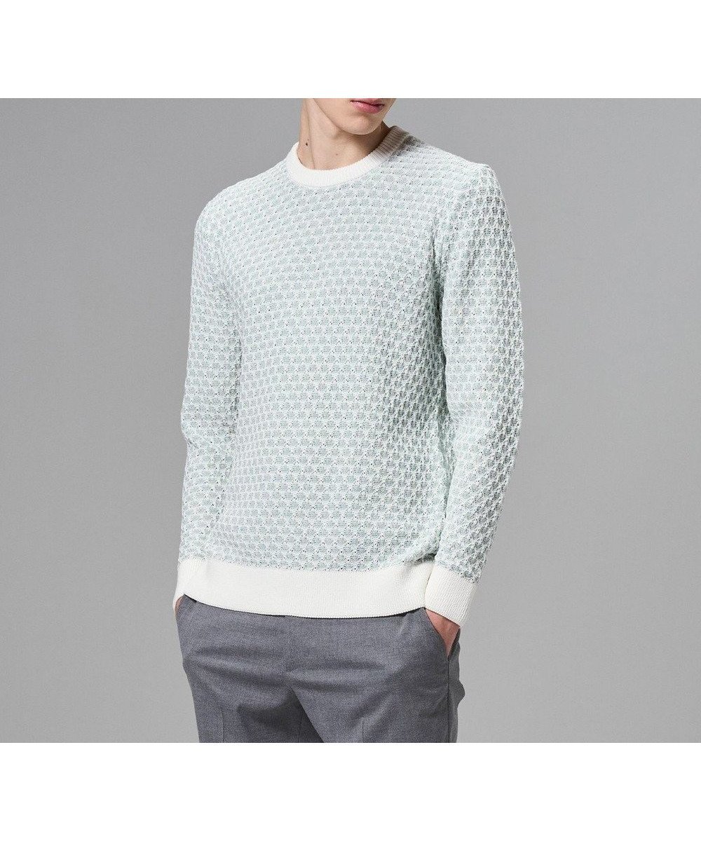 【ジョゼフ オム/JOSEPH HOMME / MEN】のチャンディーガルジャガード クルーネックニット インテリア・キッズ・メンズ・レディースファッション・服の通販 founy(ファニー) 　ファッション　Fashion　メンズファッション　Fashion for Men　トップス・カットソー　Cut & Sew Tops　ニット・セーター / 定番トップス　Knit Tops & Sweaters　アクリル　Acrylic Material　春　Spring　セーター　Sweater, Knitwear　フィット　Fit, Slim Fit　レギュラー　Regular, Standard Fit　S/S・春夏　SS, Spring/Summer, Warm Season　夏　Summer　スモーキーグリーン系|ID: prp329100004832798 ipo3291000000035192003