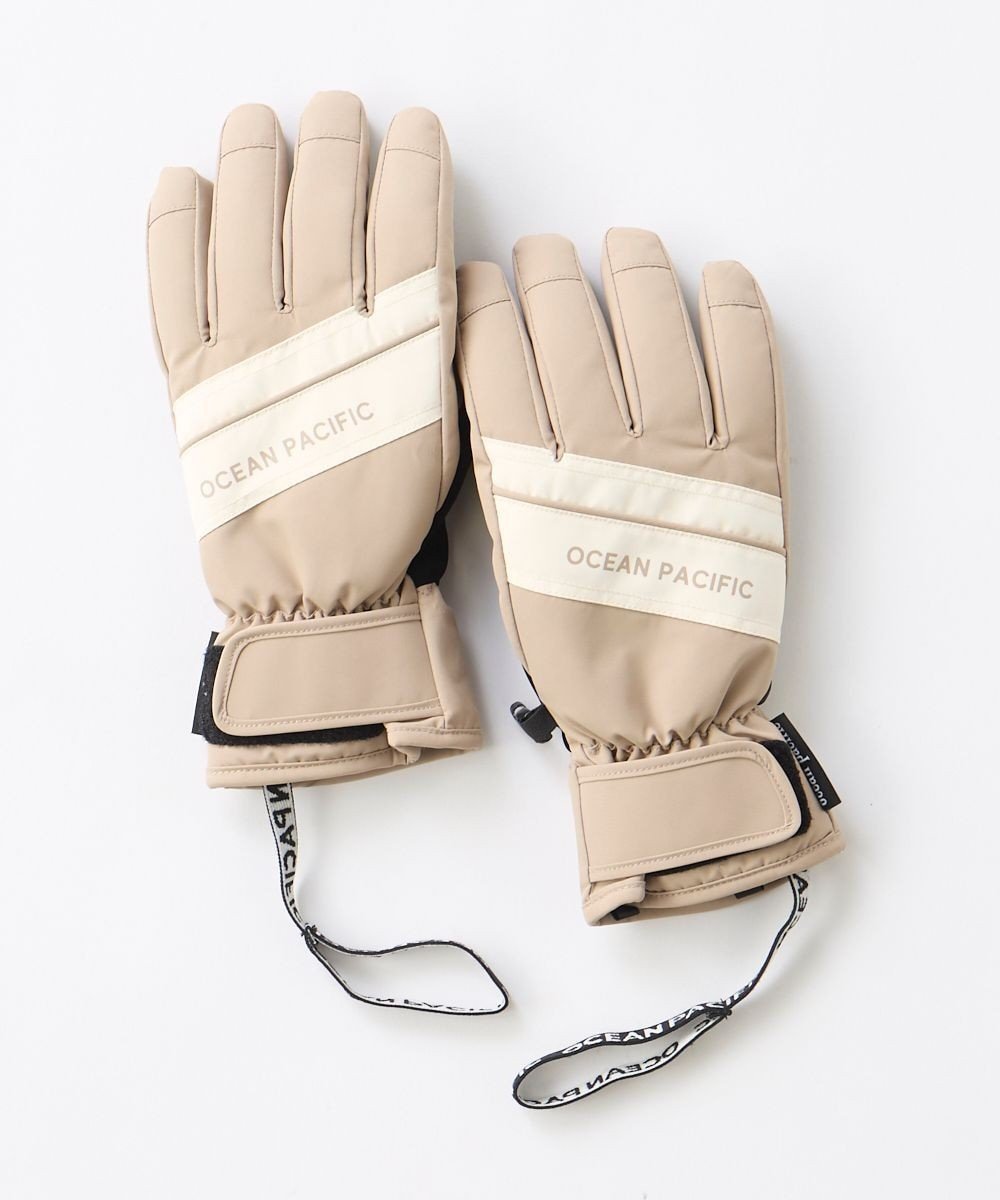 【その他のブランド/Other】の【ocean pacific】撥水/中綿入りスノーグローブ スマホタッチ可能 インテリア・キッズ・メンズ・レディースファッション・服の通販 founy(ファニー) 　ファッション　Fashion　レディースファッション　Fashion for Women　手袋　Gloves & Mittens　シンプル　Simple, Minimal　スマホ　Smartphone, Mobile Device　ビーチ　Beach, Seaside　フィット　Fit, Slim Fit　プリント　Print, Printed Pattern　防寒　Cold Protection, Winter-Ready　ラバー　Rubber, Rubber Sole　A/W・秋冬　Autumn/Winter　エレガント 上品　Elegant　ベージュ|ID: prp329100004832812 ipo3291000000035192091