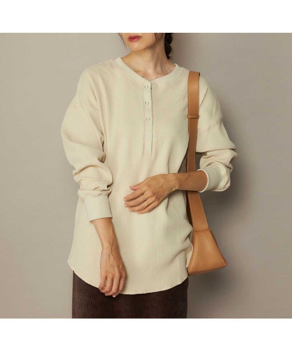 【その他のブランド/Other】の【ocean pacific】らくティブ/ヘンリーネックワッフルロンT インテリア・キッズ・メンズ・レディースファッション・服の通販 founy(ファニー) 　ファッション　Fashion　レディースファッション　Fashion for Women　トップス・カットソー　Cut & Sew Tops　シャツ・ブラウス・オフィスカジュアル　Elegant Blouses & Button-Ups　ロングTシャツ・Tシャツ　Longline T-Shirts & Tees　カットソー・ベーシックTシャツ　Cut-and-Sewn Tops / Stretch Tees & Basics　秋　Autumn　カットソー　Cut and Sewn Top　カリフォルニア　California, Cali Style　キャップ　Cap, Baseball Cap　軽量　Lightweight, Ultra Light　スニーカー　Sneakers, Trainers　デニム　Denim, Jeans Material　トレンド　Trend, Trending Now　定番　Standard, Basic Item　ビーチ　Beach, Seaside　フェミニン　Feminine, Girly　ラウンド　Round, Round Neck　ロング　Long, Long-Length　ワッフル　Waffle, Waffle Knit　A/W・秋冬　Autumn/Winter　エレガント 上品　Elegant　ベージュ|ID: prp329100004832833 ipo3291000000035548997