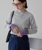 【アメリカンホリック/AMERICAN HOLIC】のバイパチ袖配色リブプルオーバー Light Gray|ID: prp329100004832841 ipo3291000000035192184